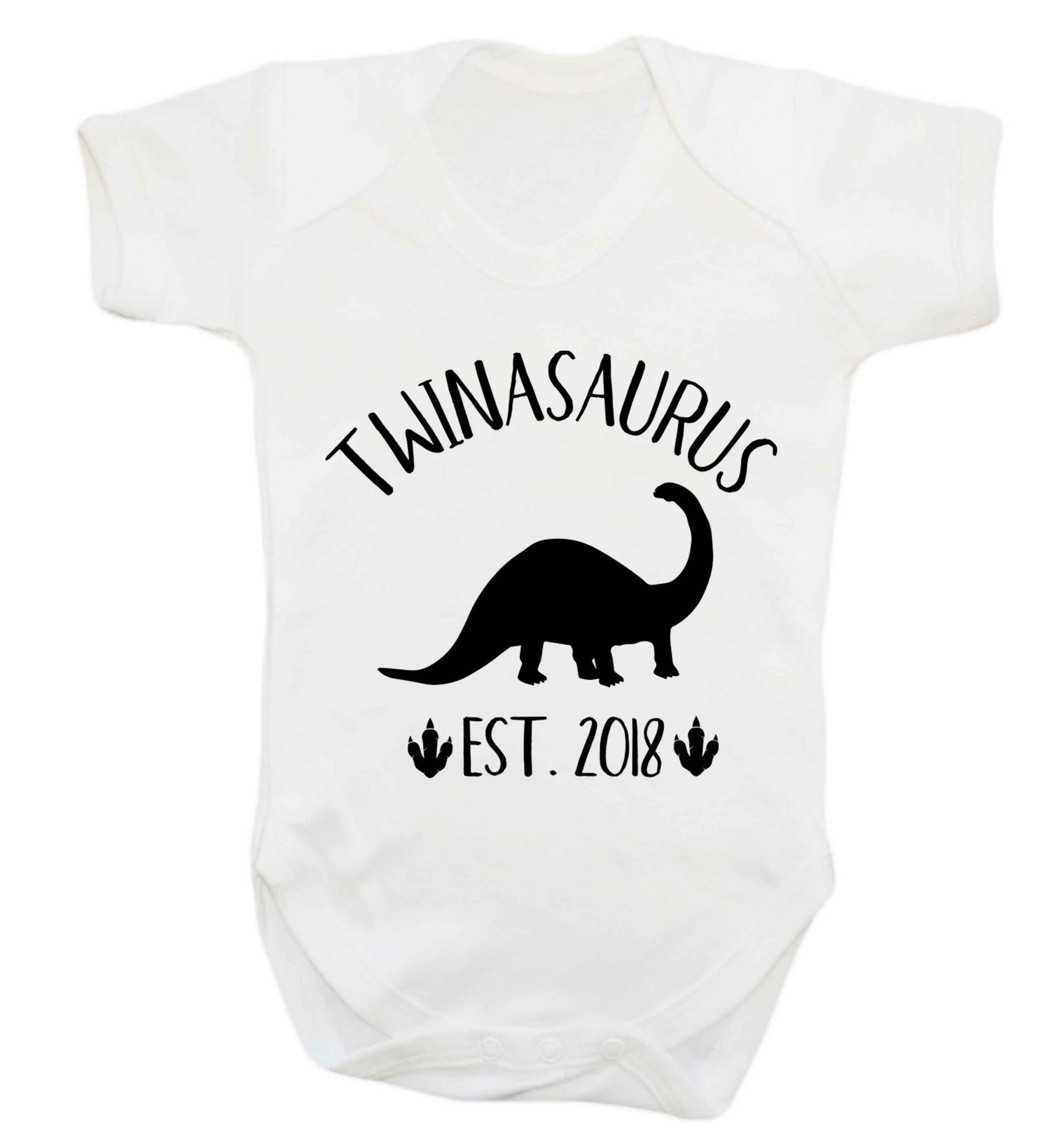 Personalised twinasaurus since (custom date) Baby Vest white 18-24 months