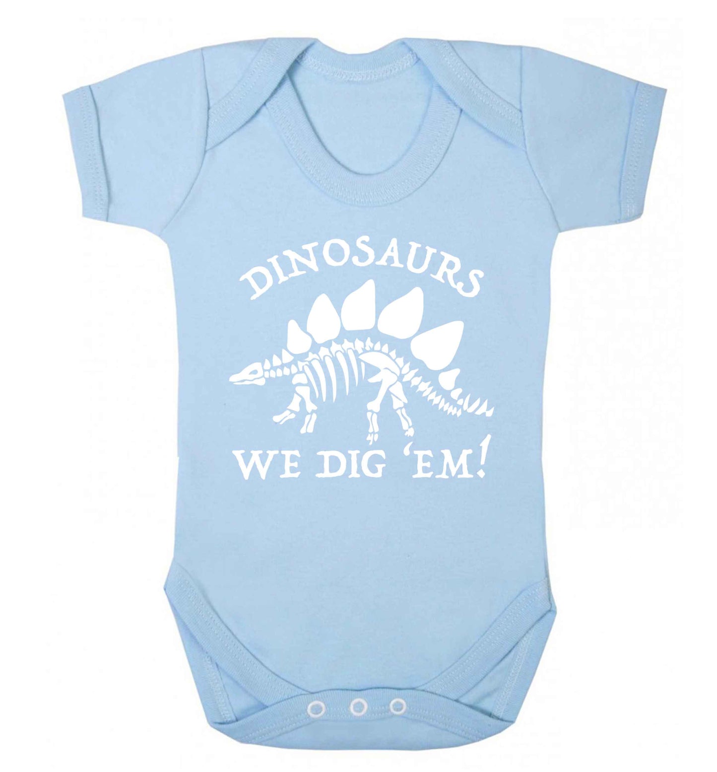Dinosaurs we dig 'em! Baby Vest pale blue 18-24 months