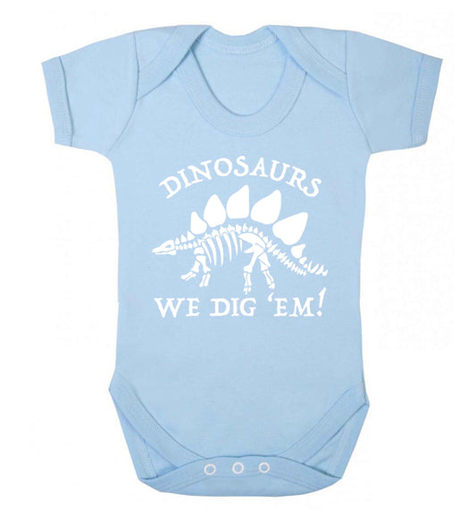 Dinosaurs we dig 'em! Baby Vest pale blue 18-24 months