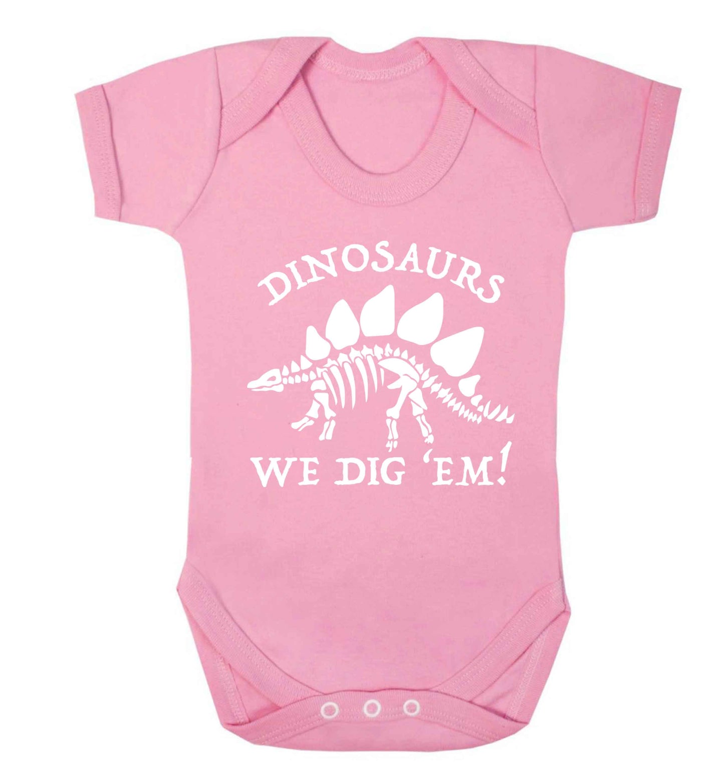 Dinosaurs we dig 'em! Baby Vest pale pink 18-24 months