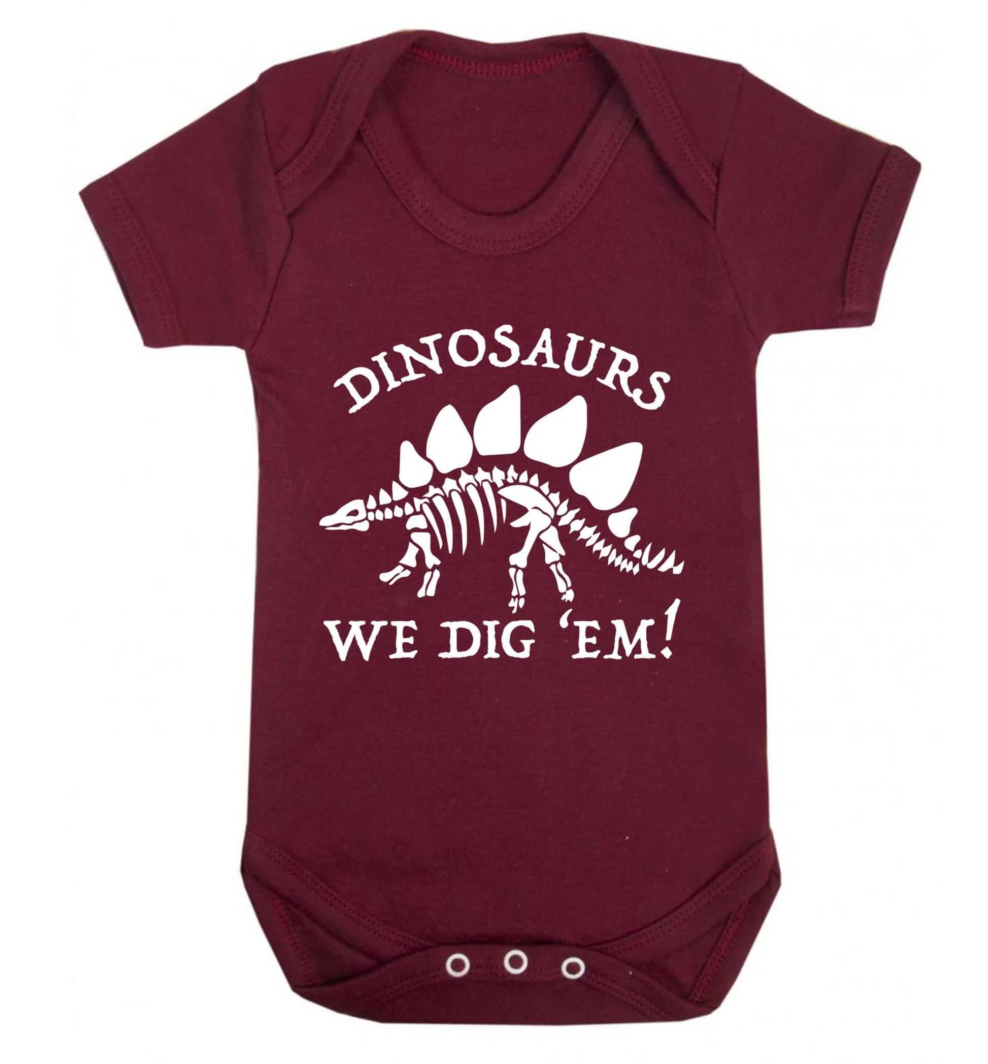 Dinosaurs we dig 'em! Baby Vest maroon 18-24 months