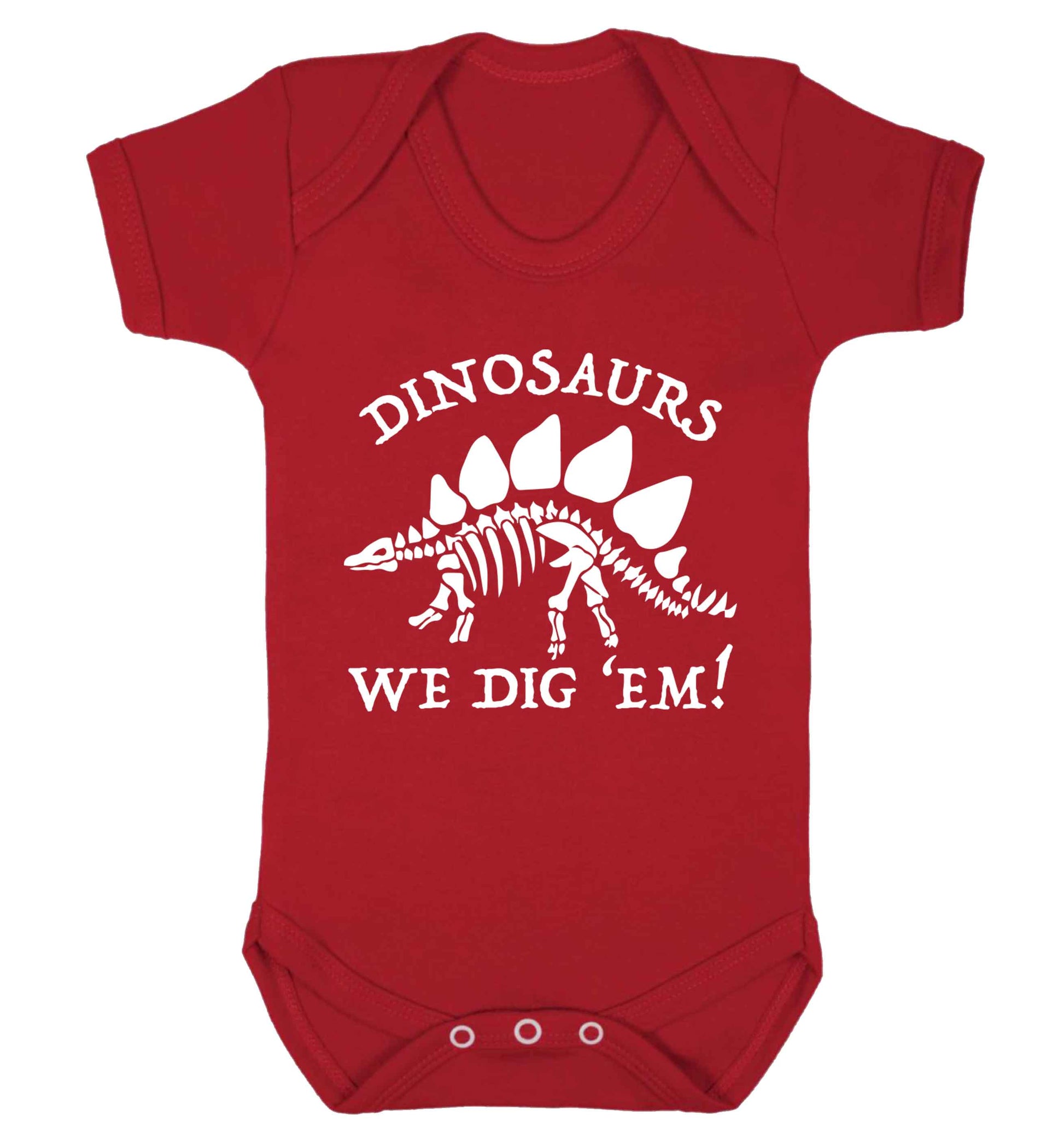 Dinosaurs we dig 'em! Baby Vest red 18-24 months