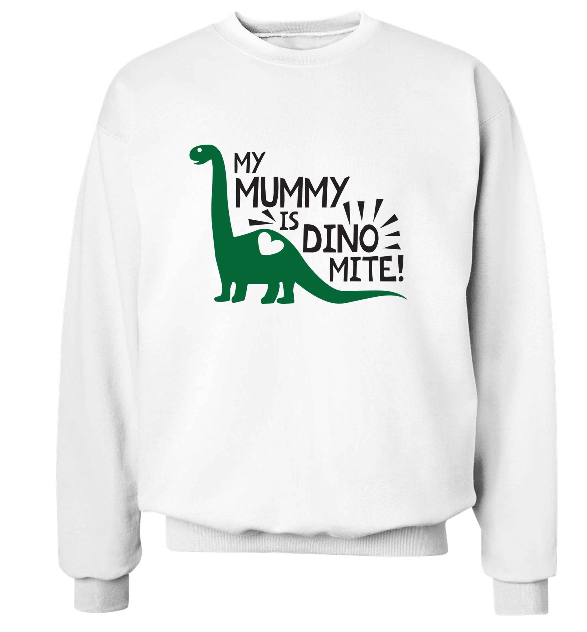 My mummy is dinomite adult's unisex white sweater 2XL