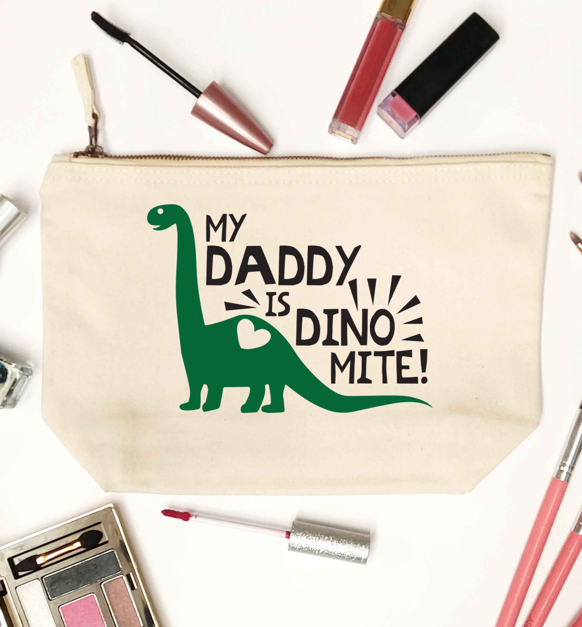 My daddy is dinomite! natural makeup bag