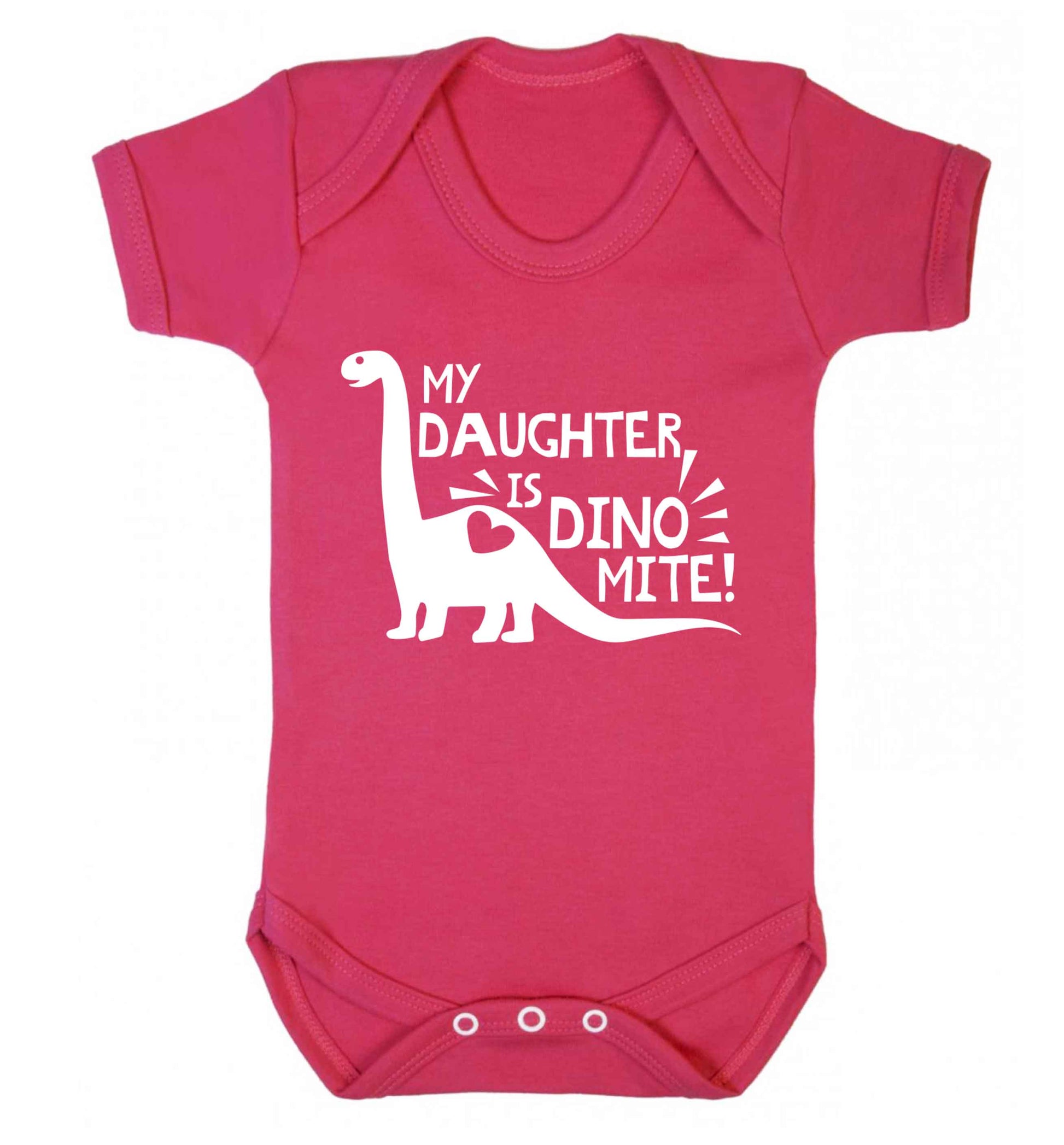 My daughter is dinomite! Baby Vest dark pink 18-24 months