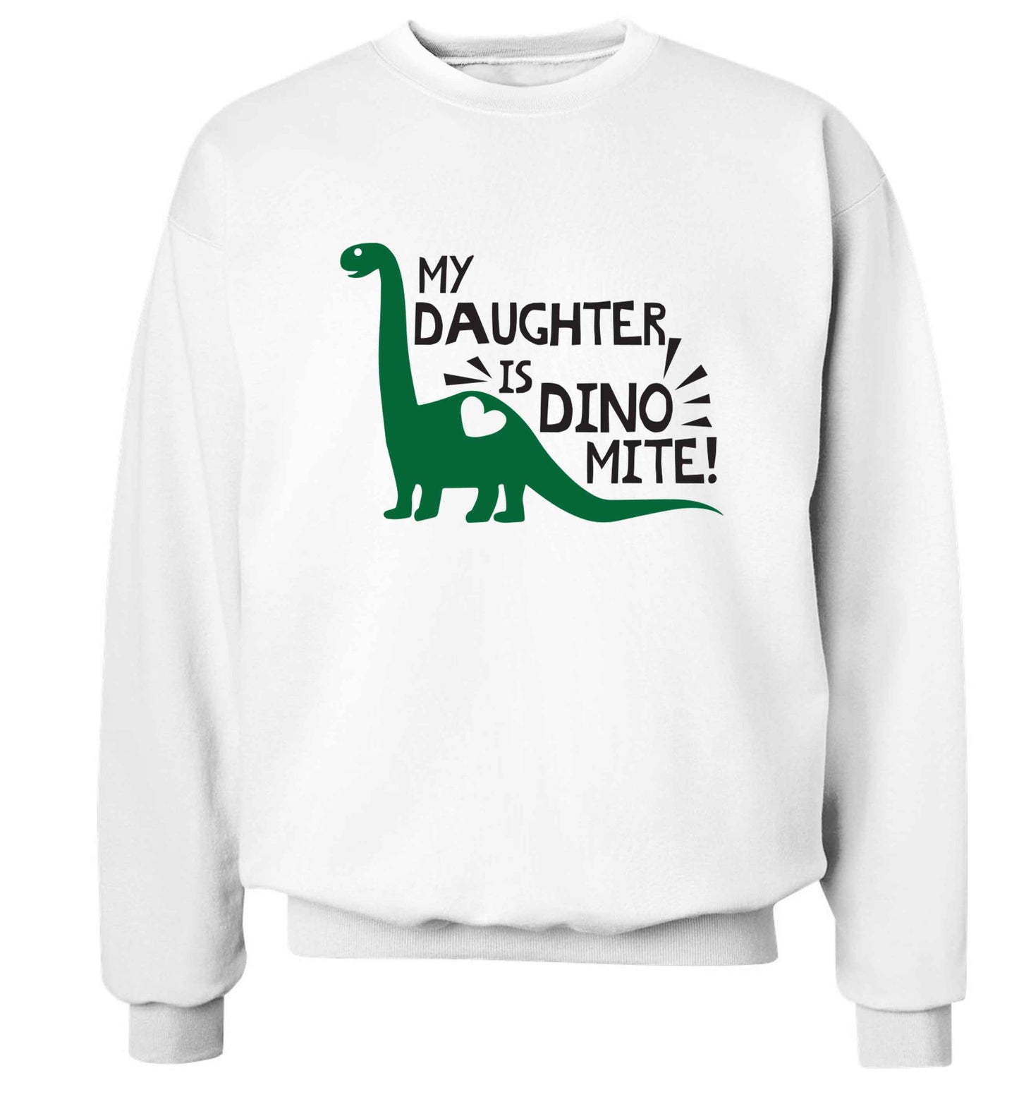 My daughter is dinomite! Adult's unisex white Sweater 2XL