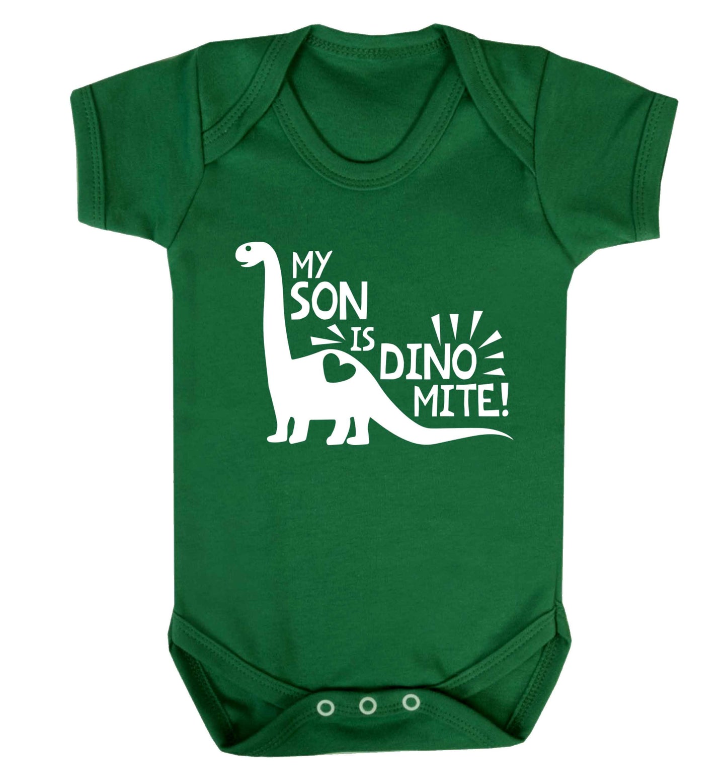 My son is dinomite! Baby Vest green 18-24 months