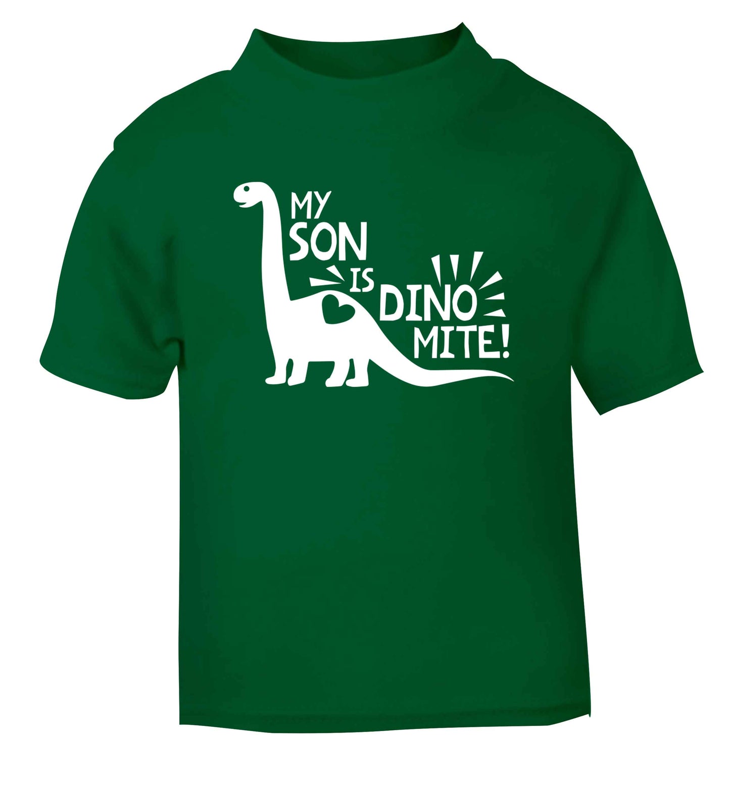 My son is dinomite! green Baby Toddler Tshirt 2 Years