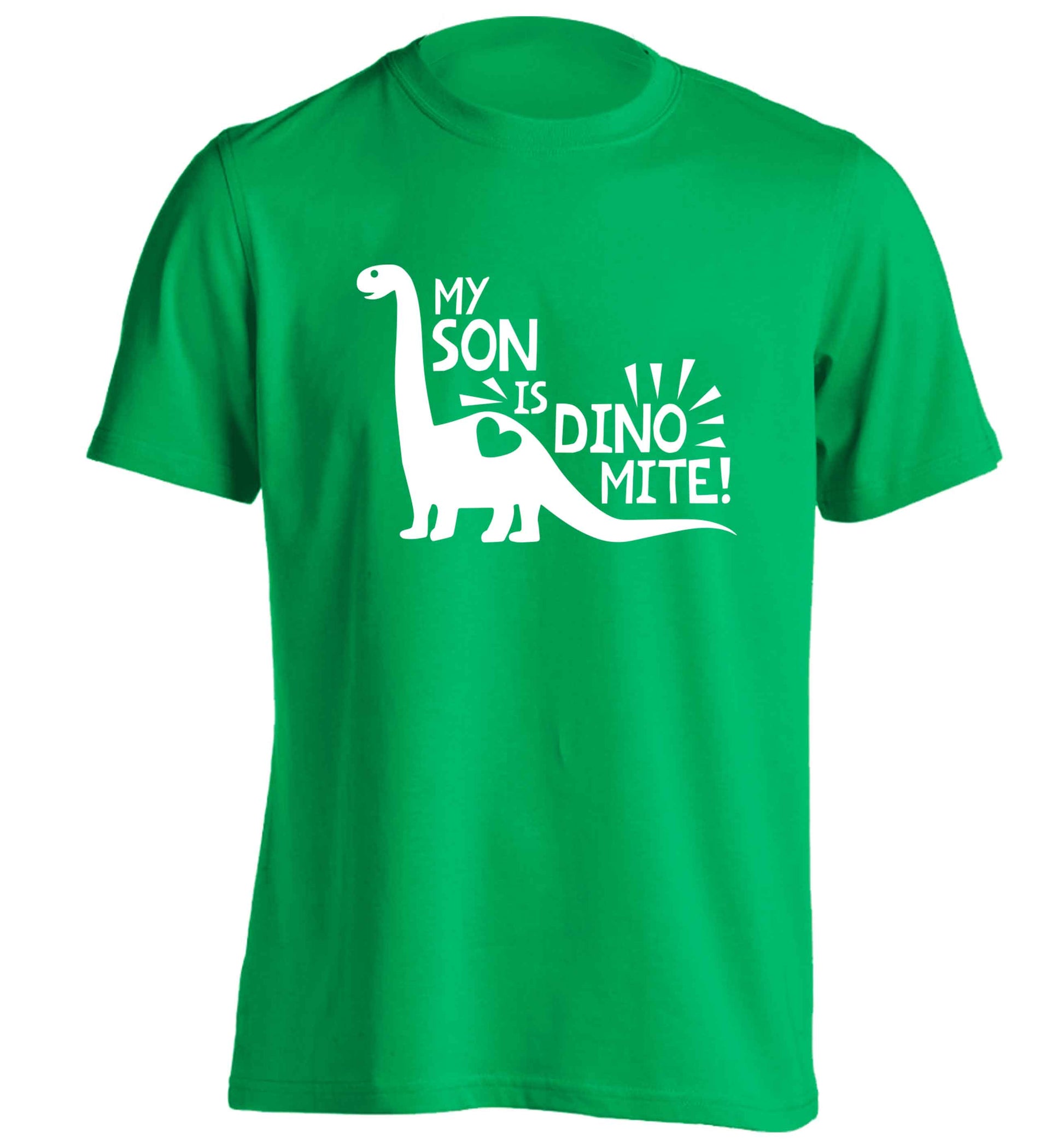 My son is dinomite! adults unisex green Tshirt 2XL