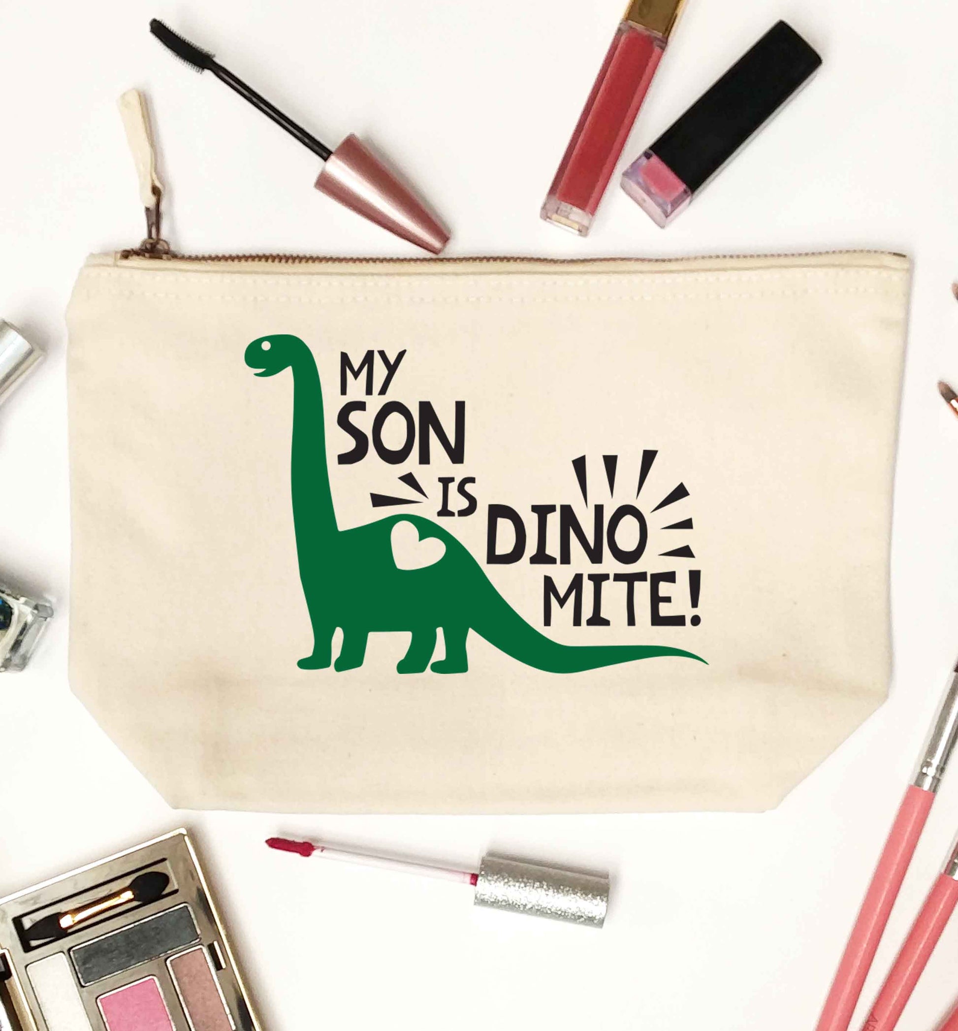 My son is dinomite! natural makeup bag