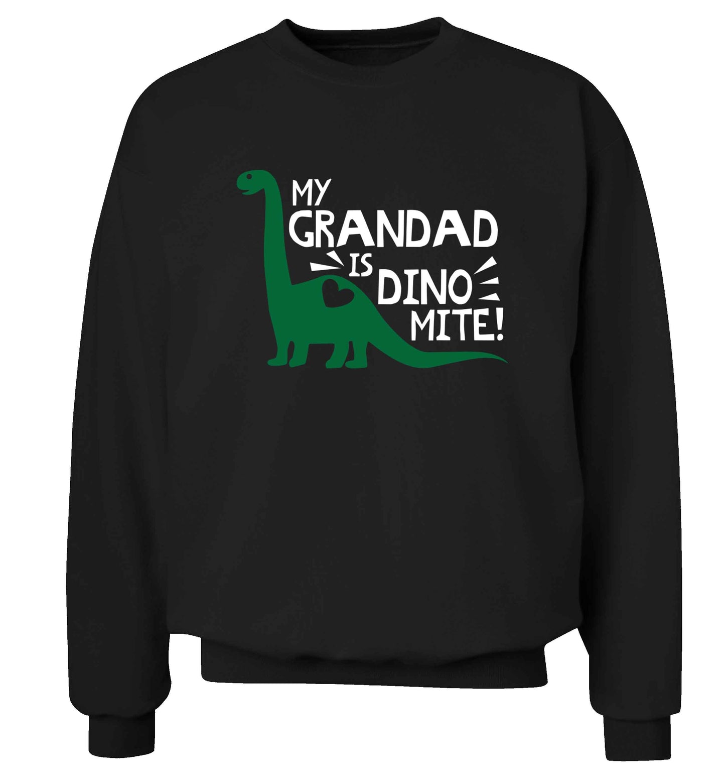 My grandad is dinomite! Adult's unisex black Sweater 2XL