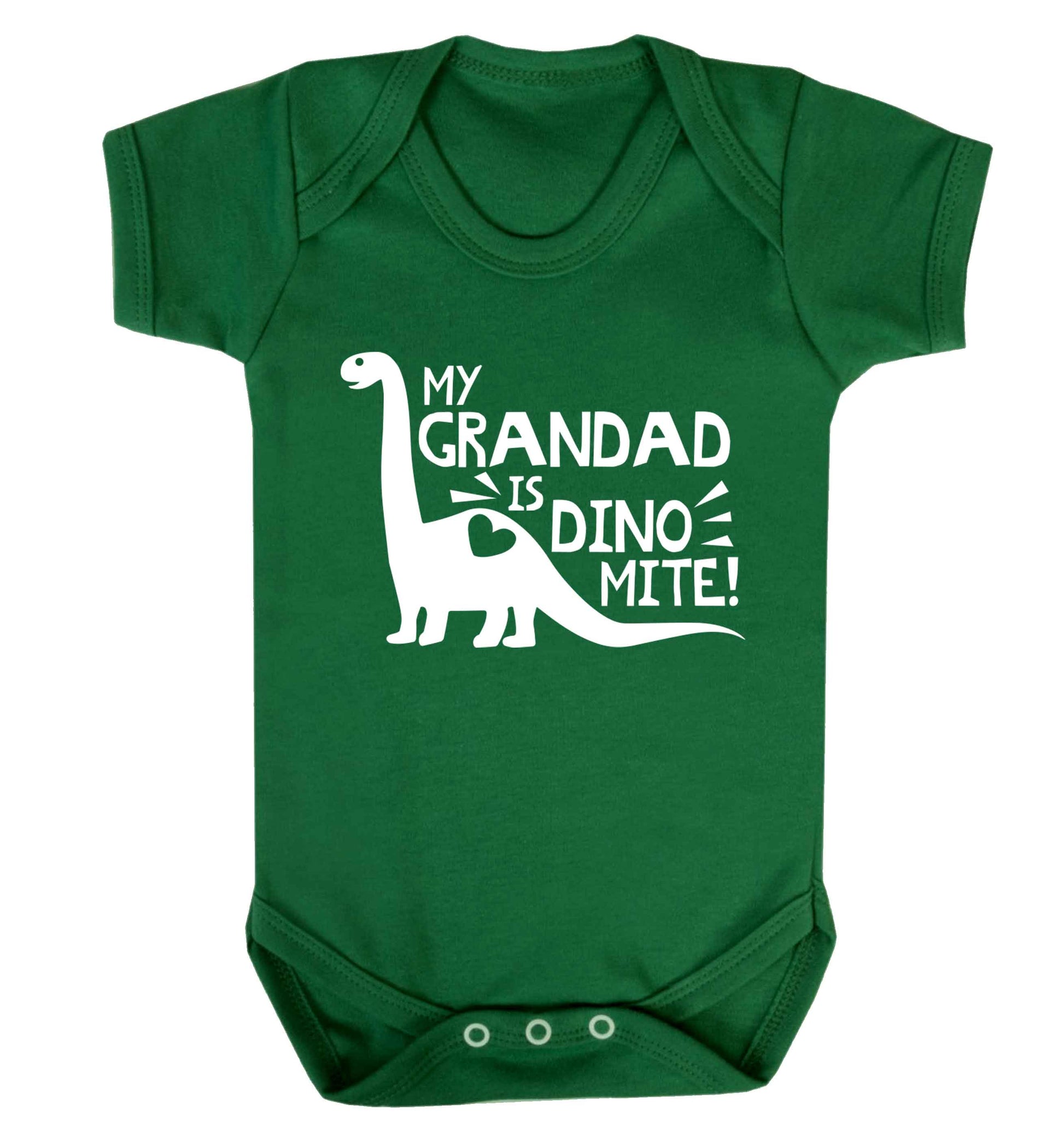 My grandad is dinomite! Baby Vest green 18-24 months