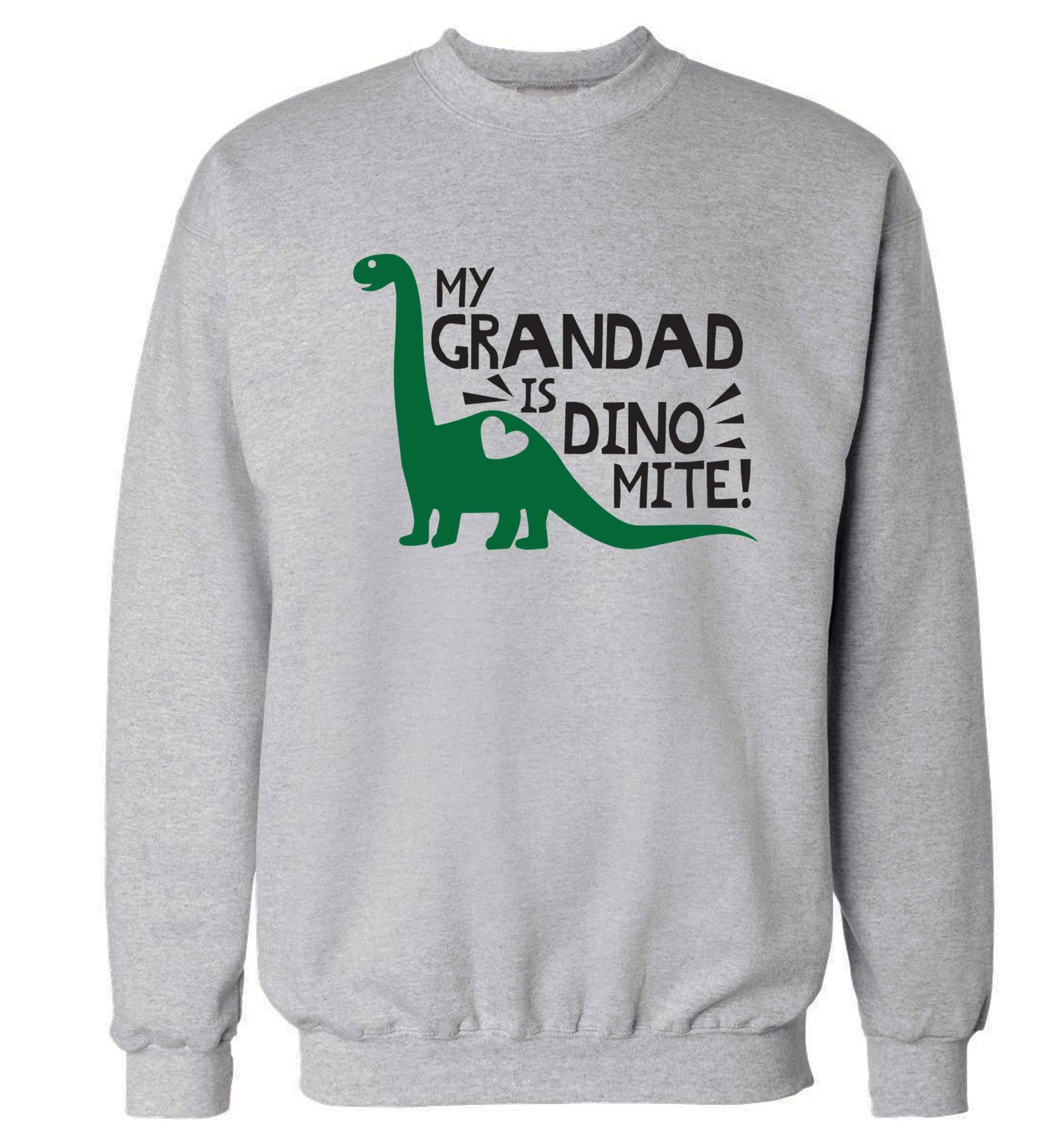 My grandad is dinomite! Adult's unisex grey Sweater 2XL