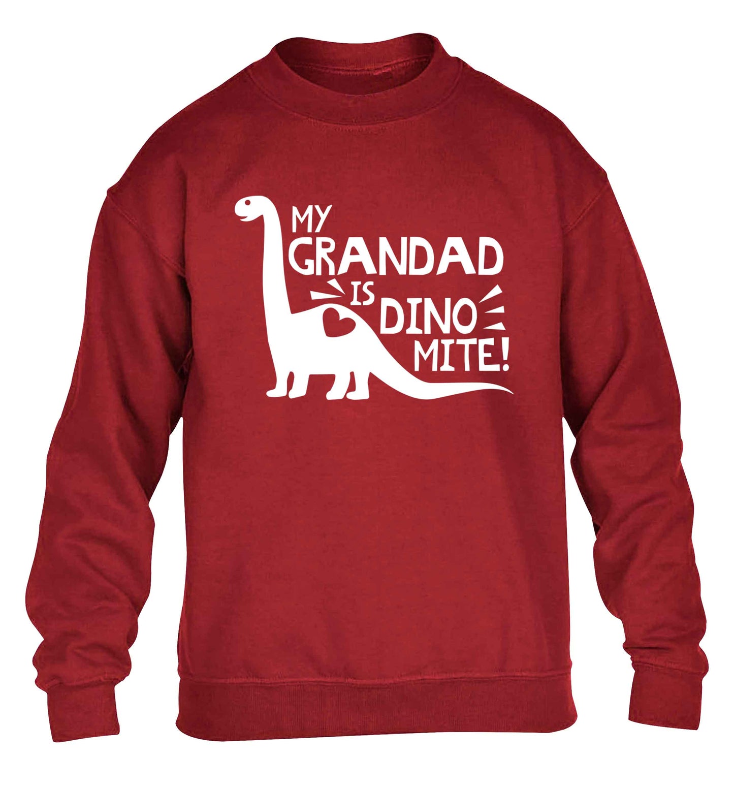 My grandad is dinomite! children's grey sweater 12-13 Years