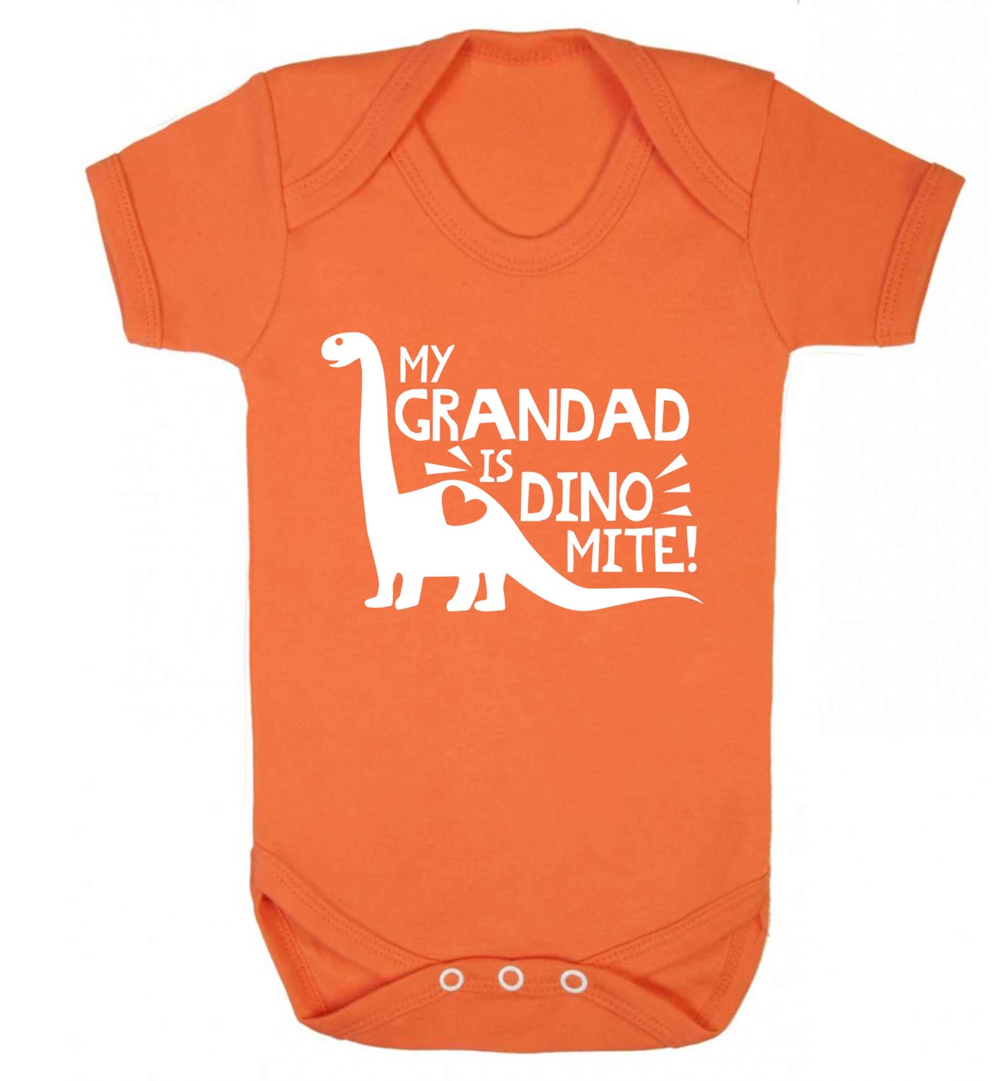 My grandad is dinomite! Baby Vest orange 18-24 months