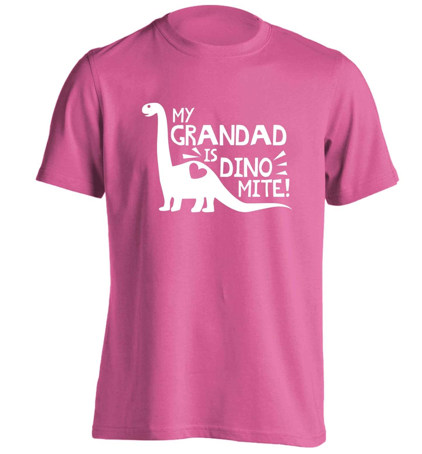 My grandad is dinomite! adults unisex pink Tshirt 2XL