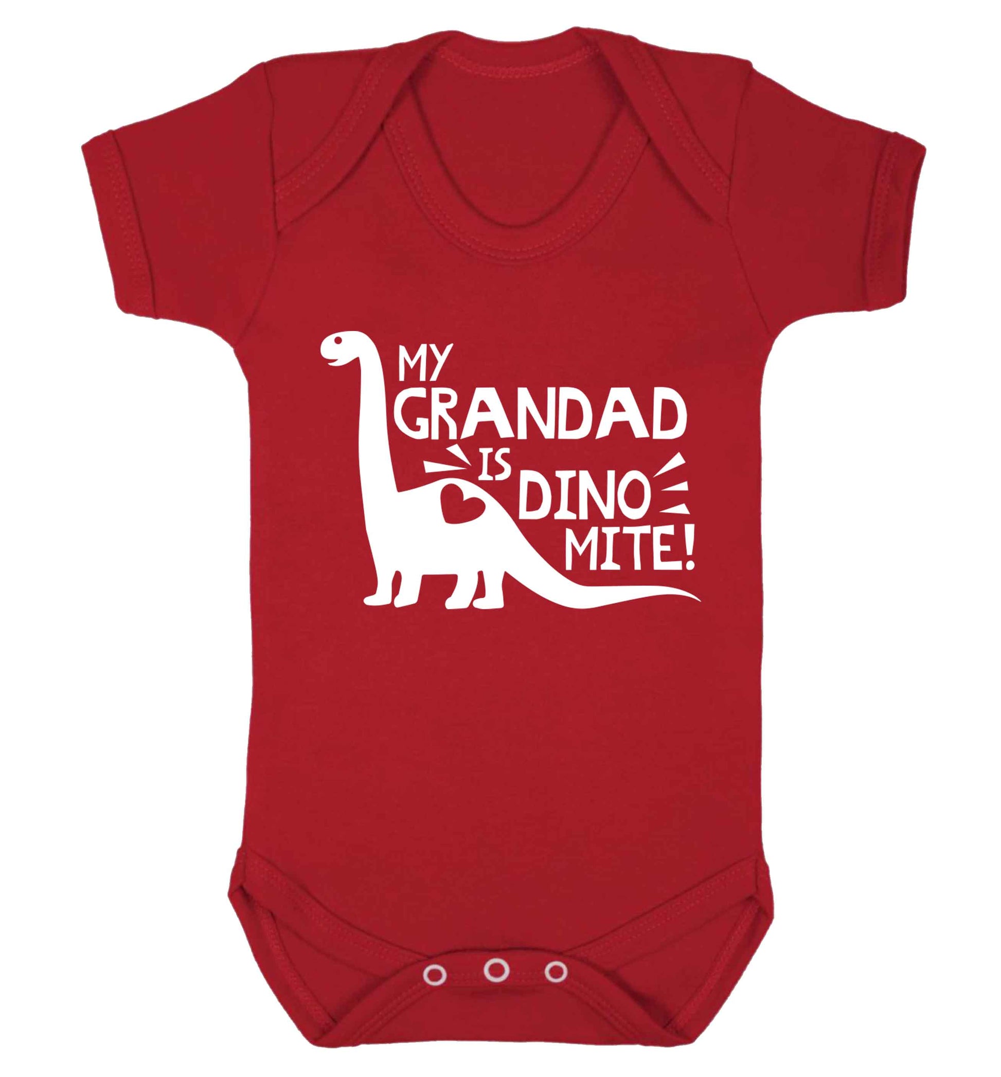 My grandad is dinomite! Baby Vest red 18-24 months