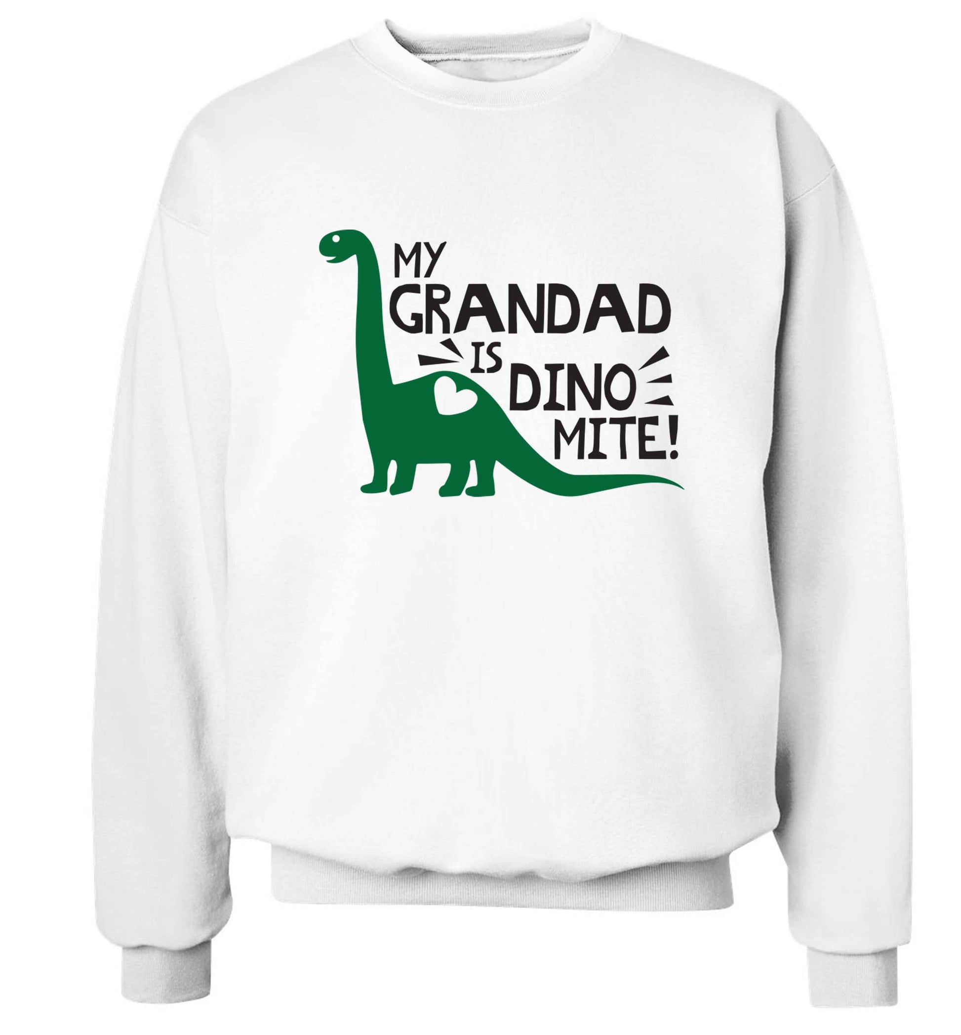My grandad is dinomite! Adult's unisex white Sweater 2XL
