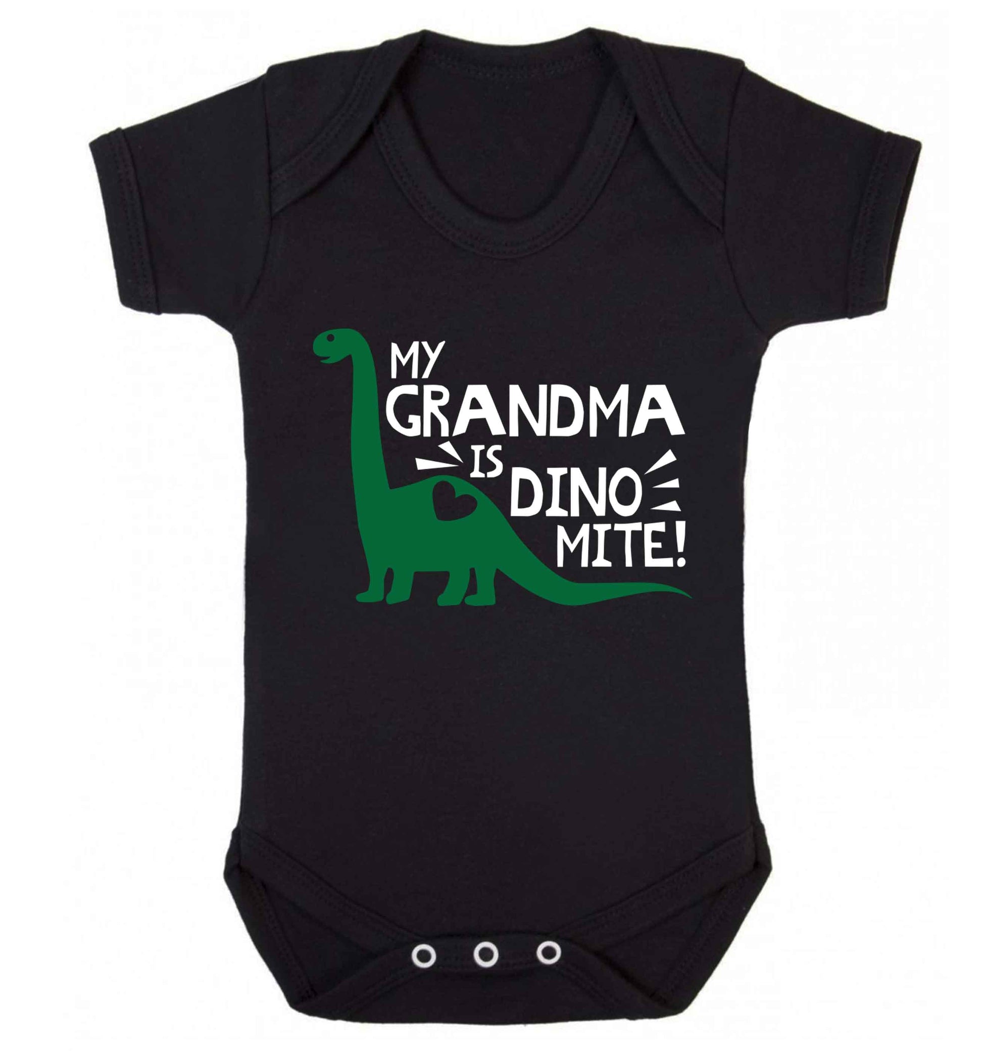 My grandma is dinomite! Baby Vest black 18-24 months