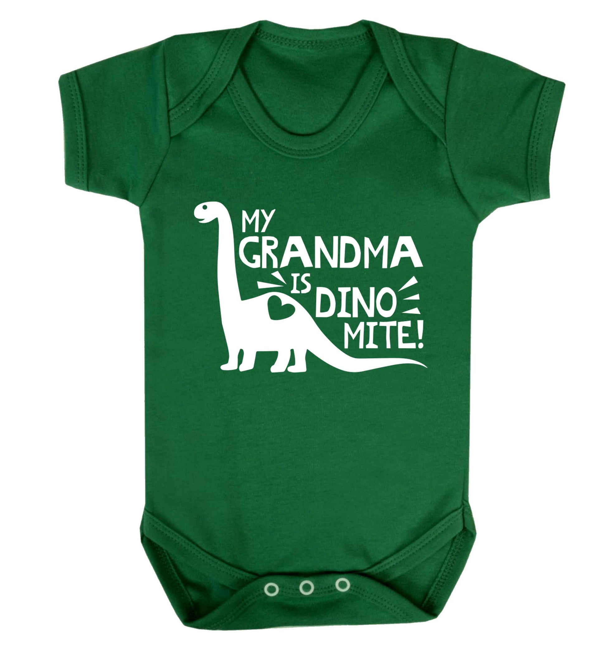 My grandma is dinomite! Baby Vest green 18-24 months