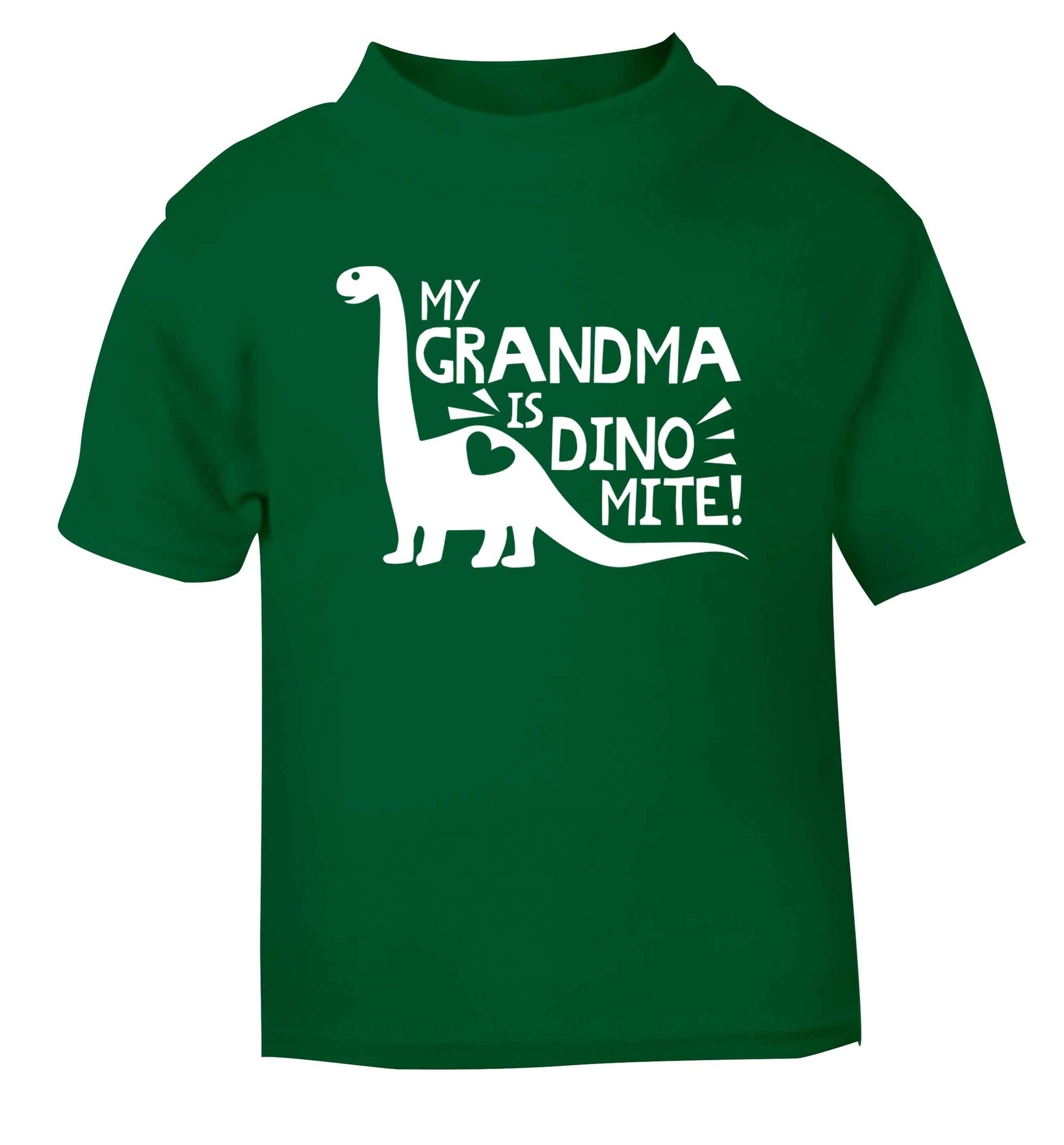 My grandma is dinomite! green Baby Toddler Tshirt 2 Years