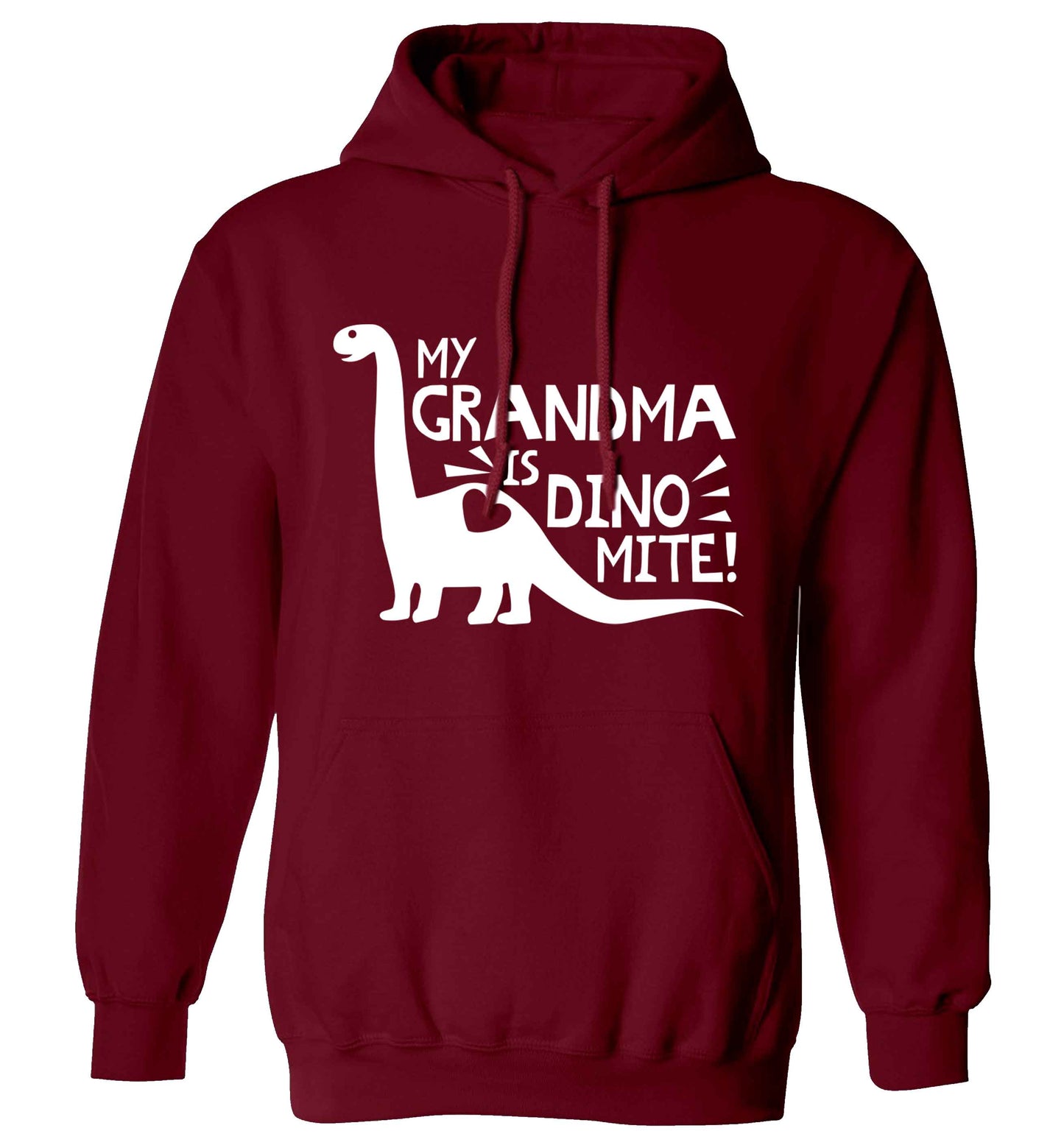 My grandma is dinomite! adults unisex maroon hoodie 2XL