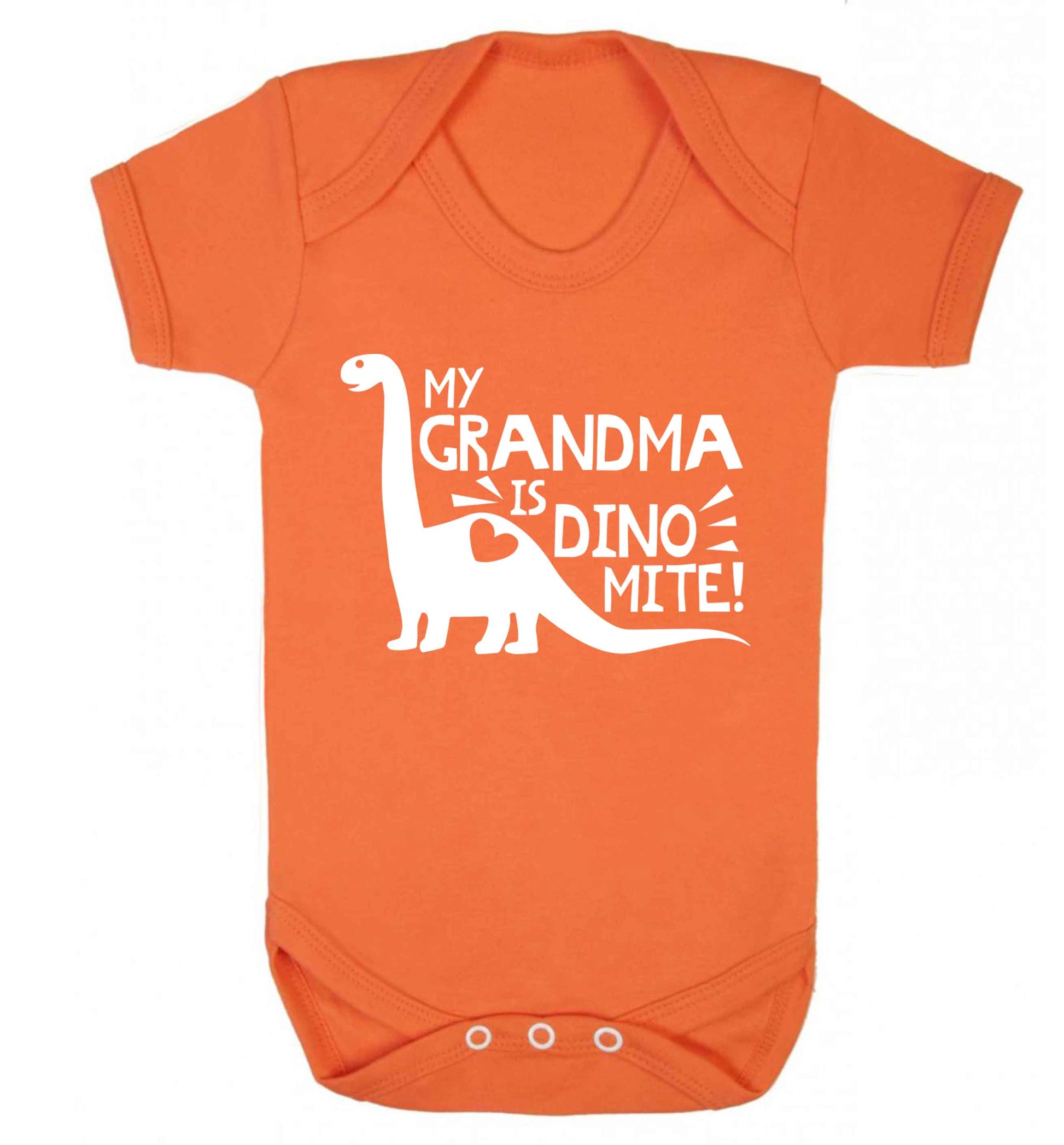 My grandma is dinomite! Baby Vest orange 18-24 months