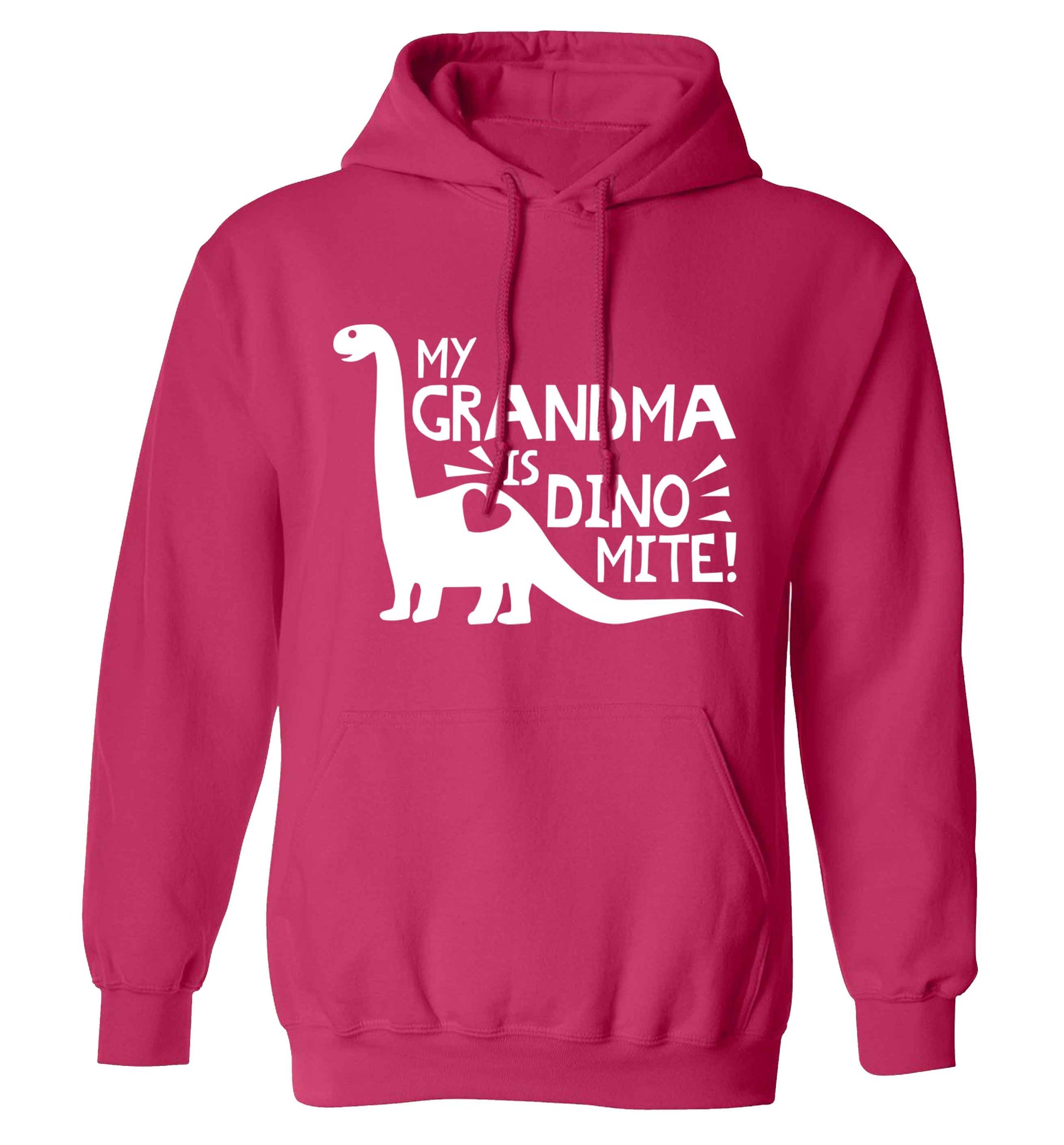 My grandma is dinomite! adults unisex pink hoodie 2XL