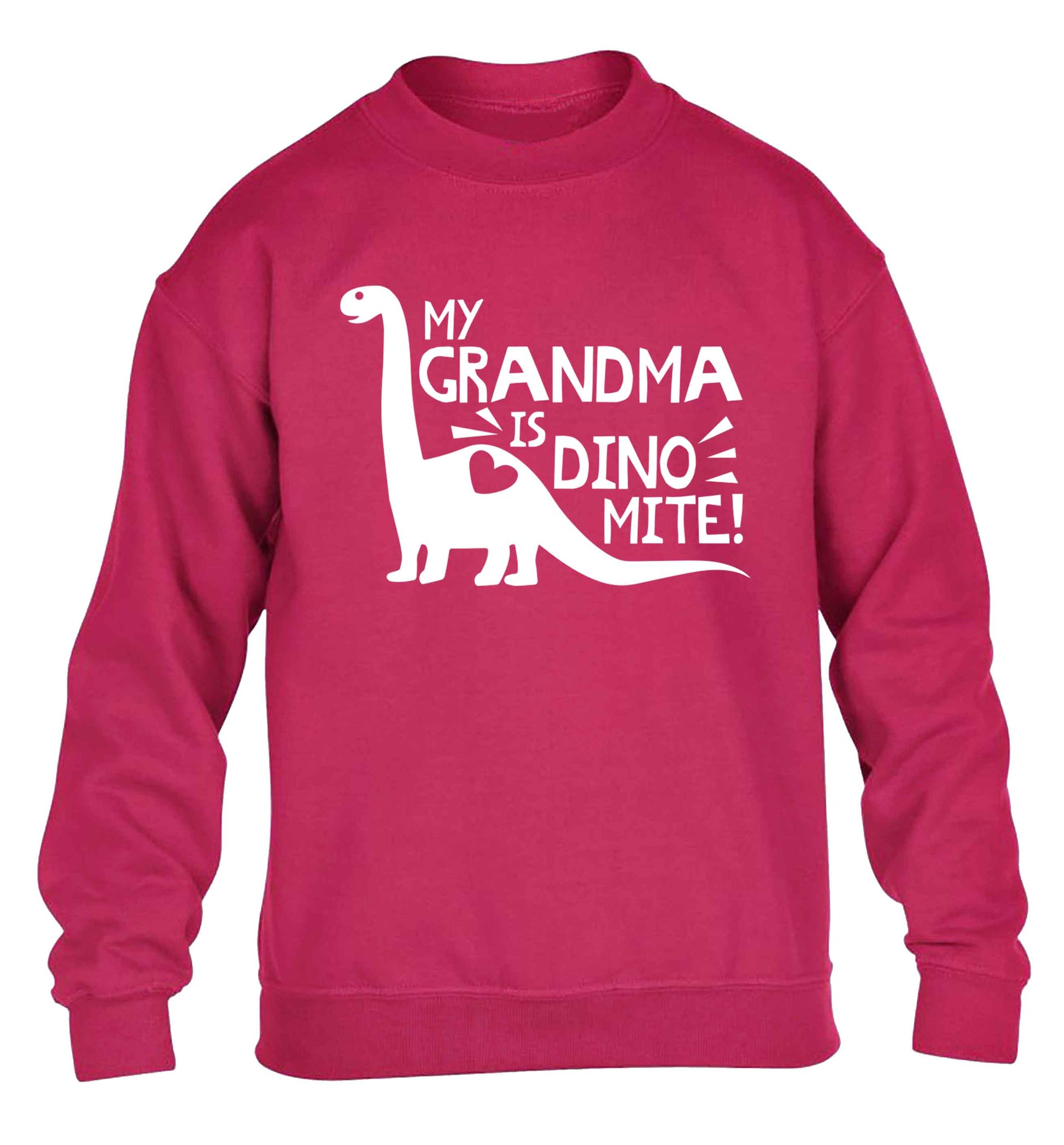 My grandma is dinomite! children's pink sweater 12-13 Years