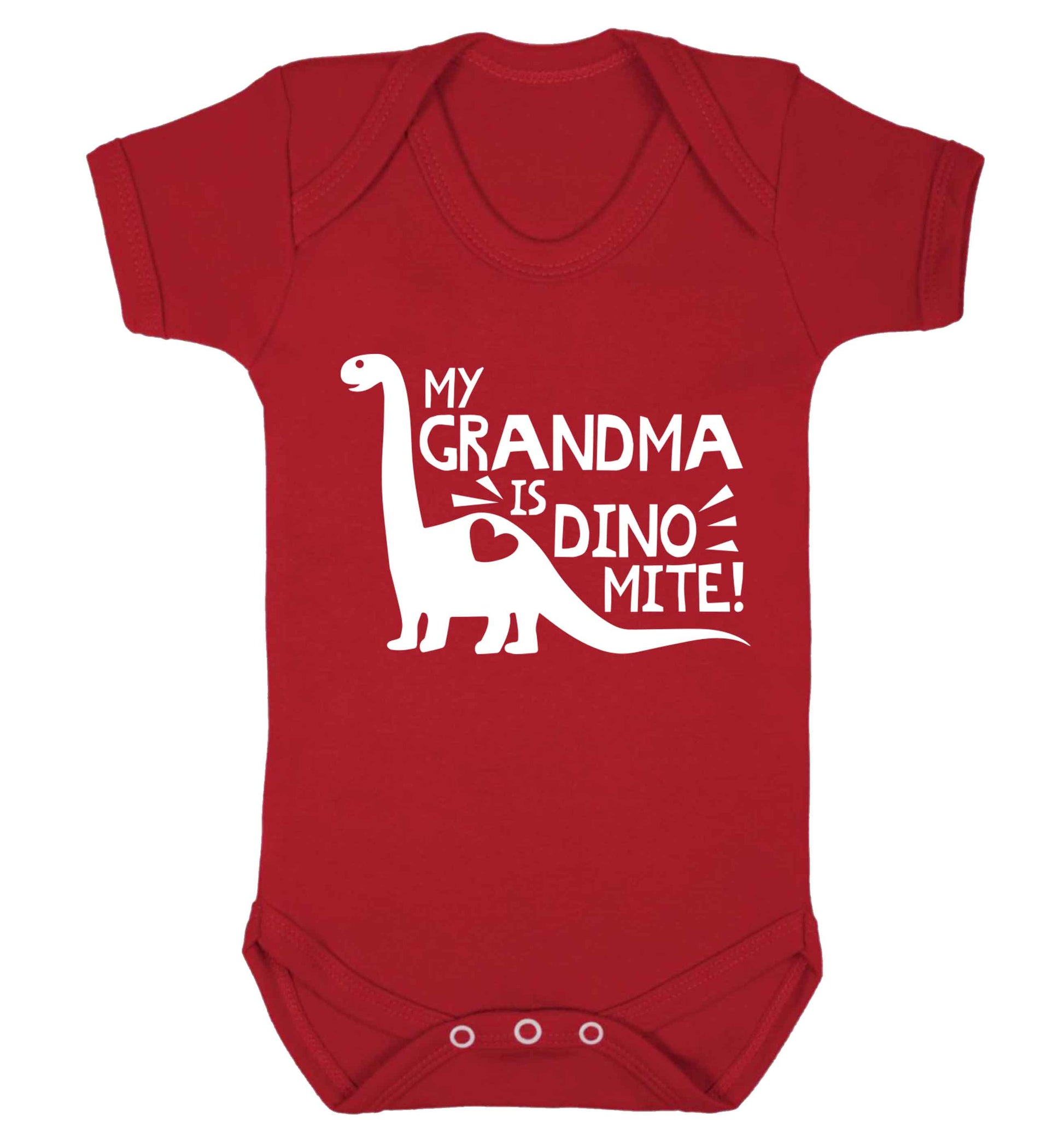 My grandma is dinomite! Baby Vest red 18-24 months
