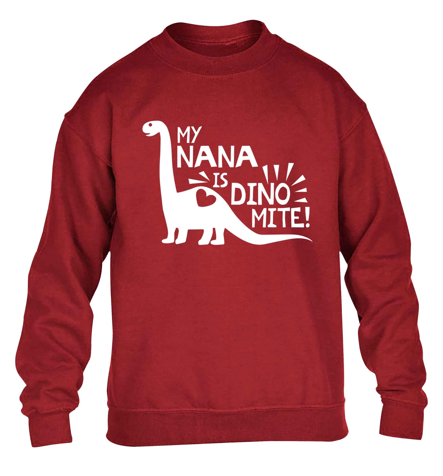 My nana is dinomite! children's grey sweater 12-13 Years