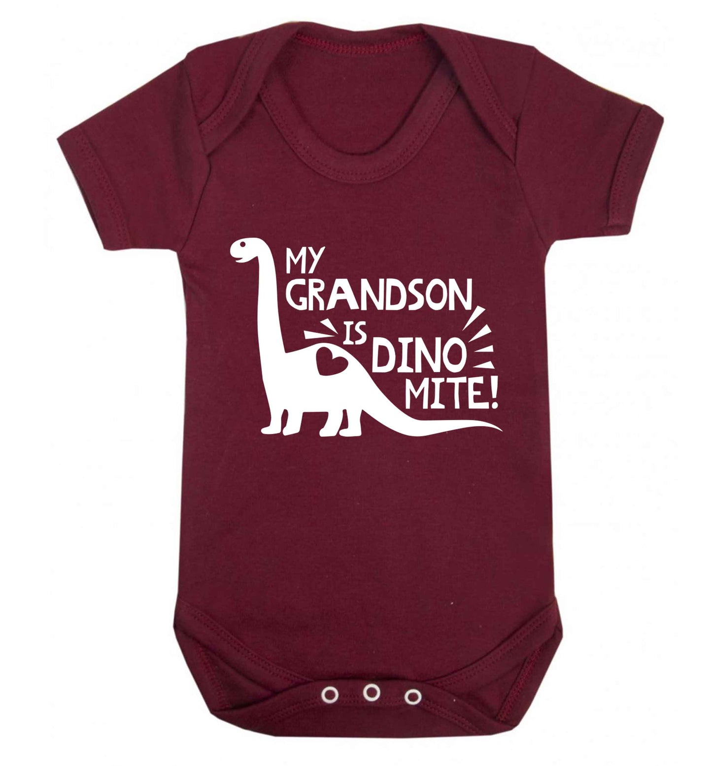 My grandson is dinomite! Baby Vest maroon 18-24 months