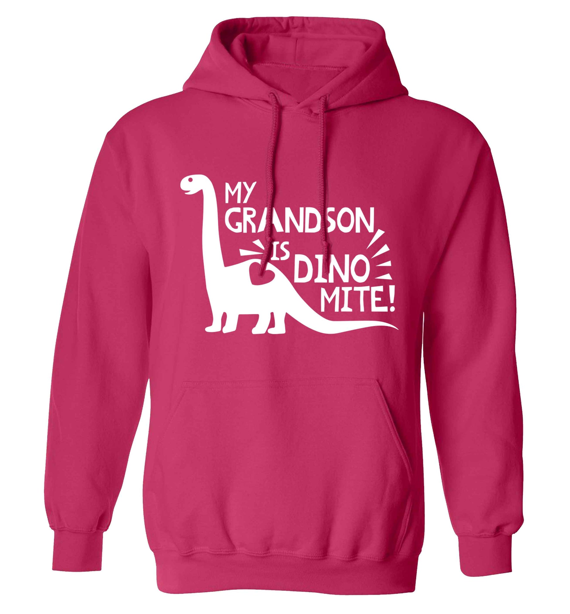 My grandson is dinomite! adults unisex pink hoodie 2XL