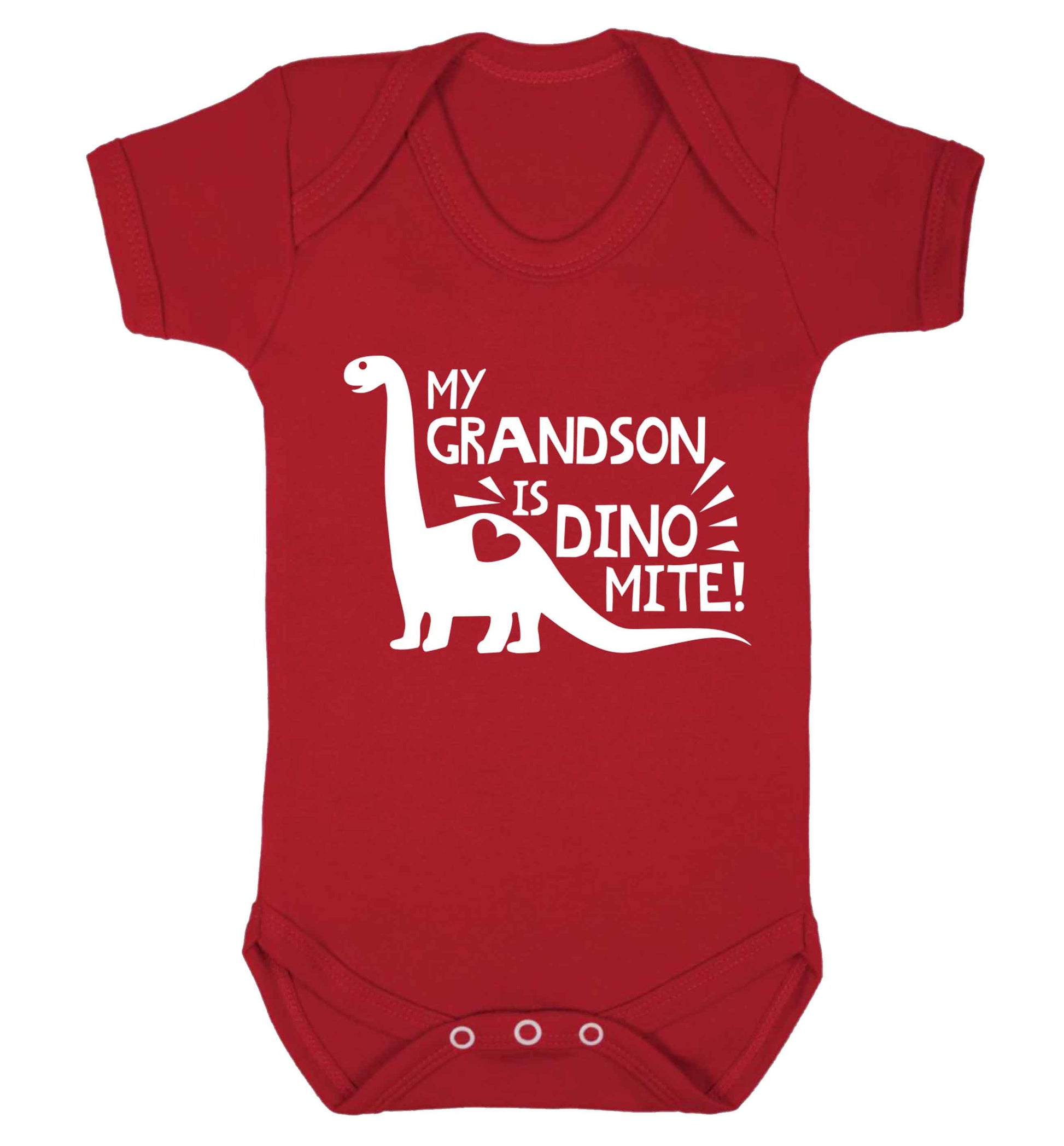 My grandson is dinomite! Baby Vest red 18-24 months