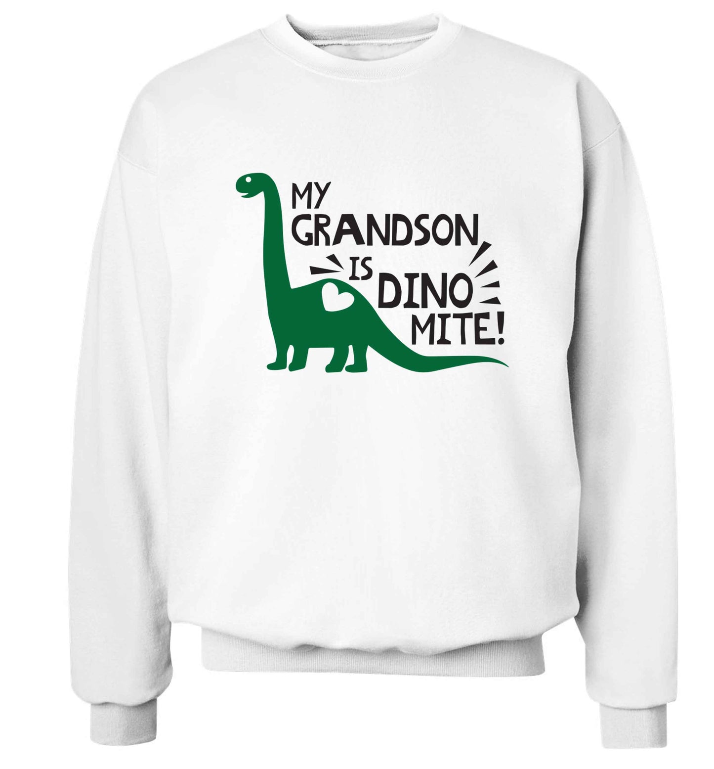 My grandson is dinomite! Adult's unisex white Sweater 2XL