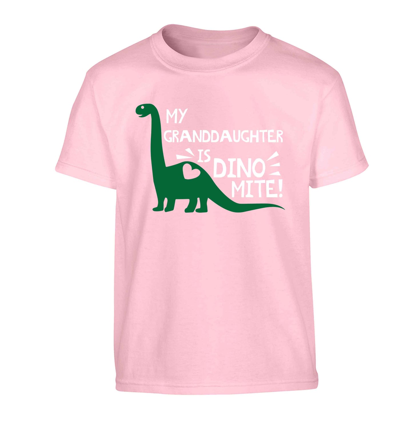 My granddaughter is dinomite! Children's light pink Tshirt 12-13 Years