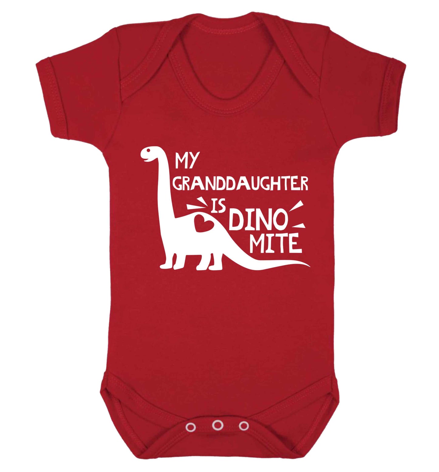 My granddaughter is dinomite! Baby Vest red 18-24 months