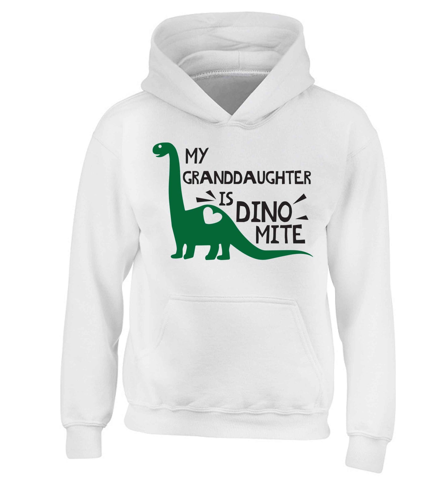 My granddaughter is dinomite! children's white hoodie 12-13 Years