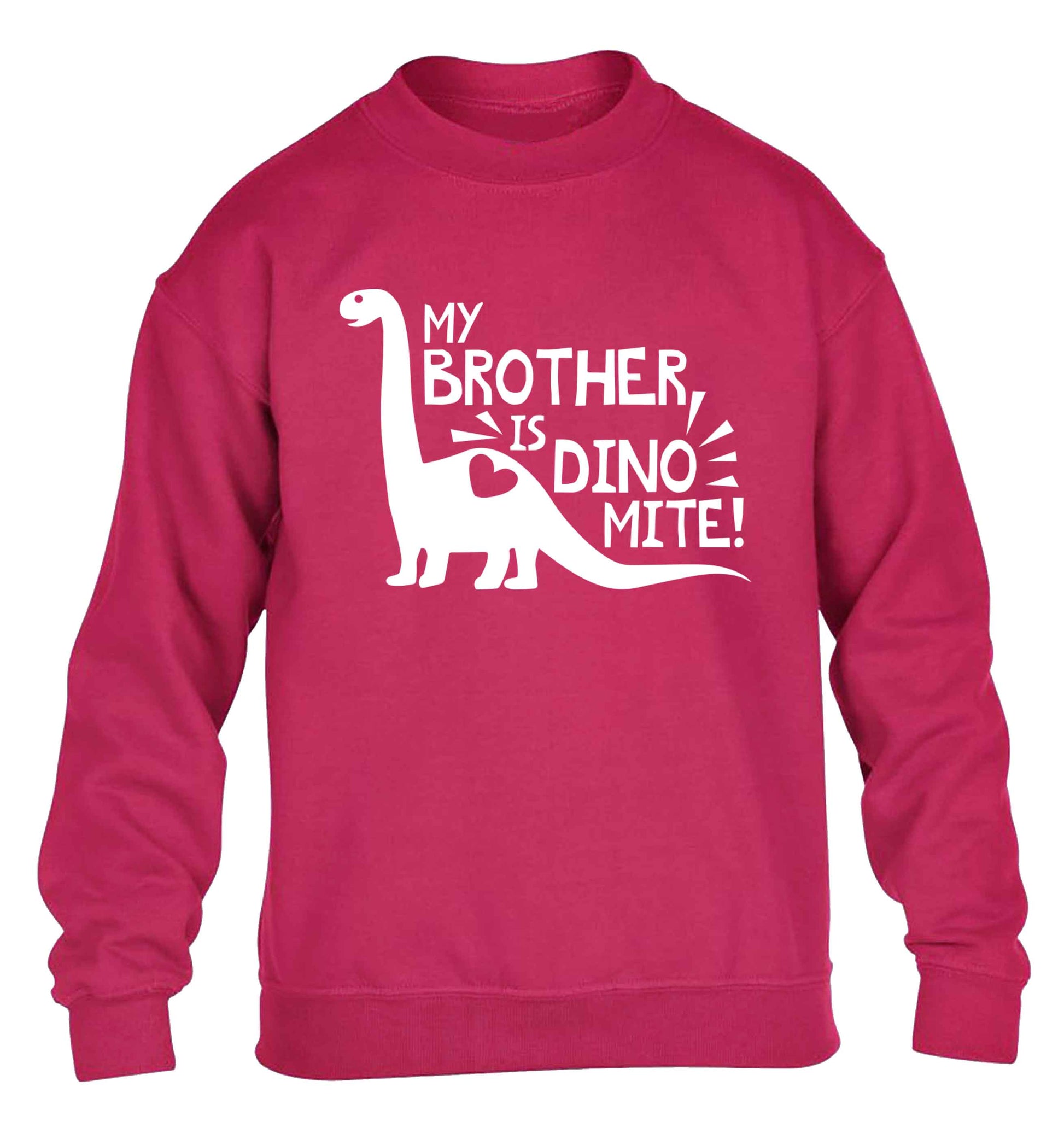 My brother is dinomite! children's pink sweater 12-13 Years