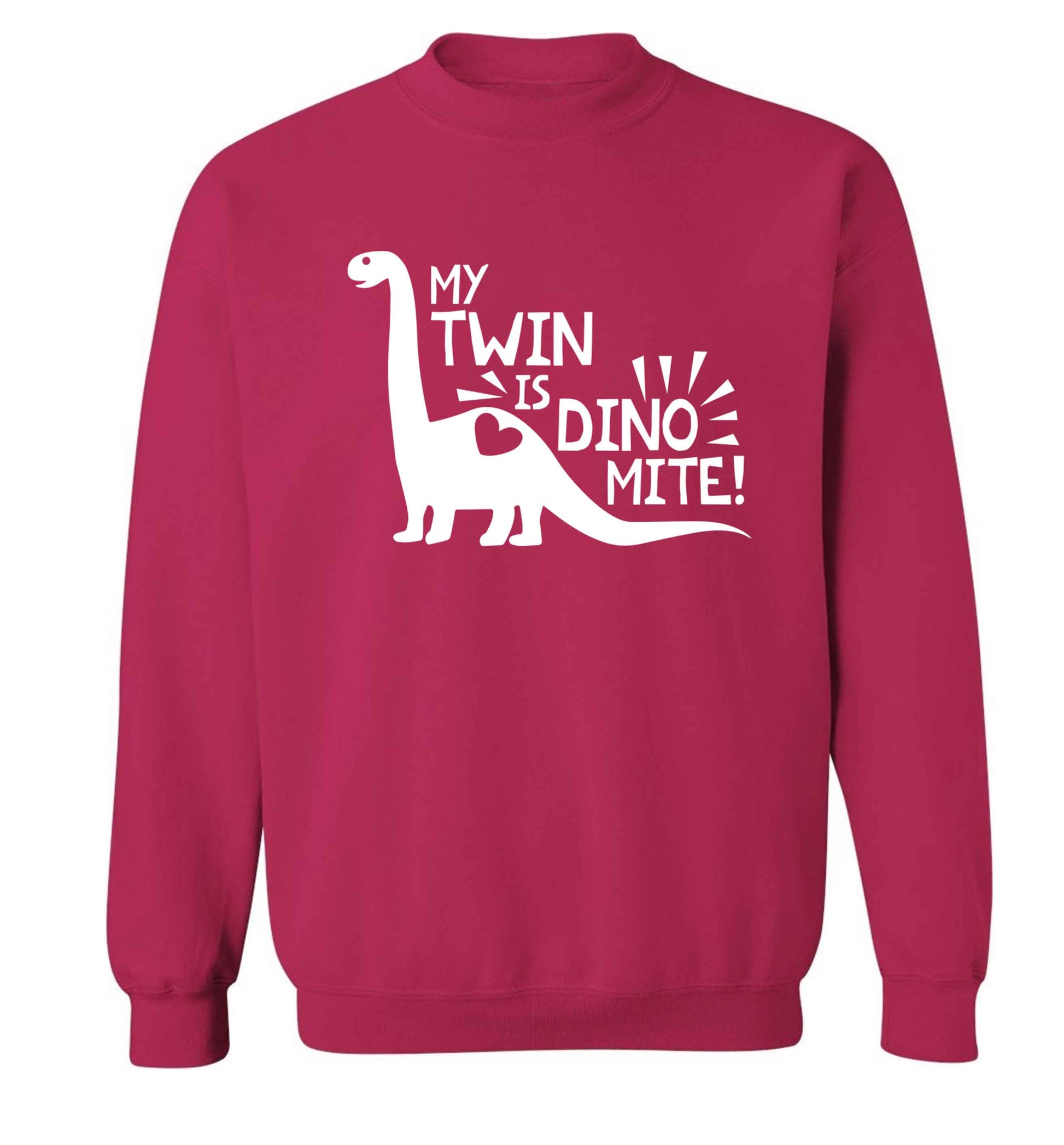 My twin is dinomite! Adult's unisex pink Sweater 2XL