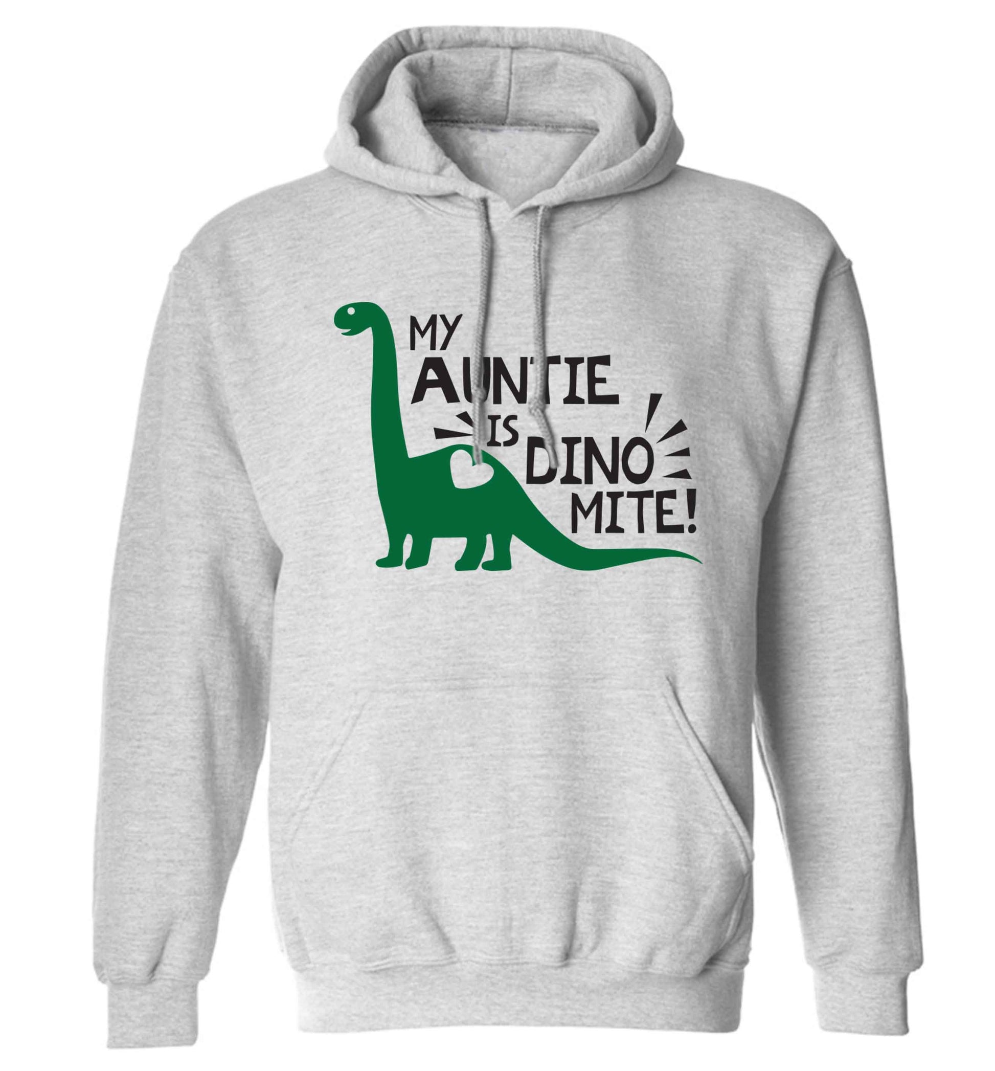My auntie is dinomite! adults unisex grey hoodie 2XL