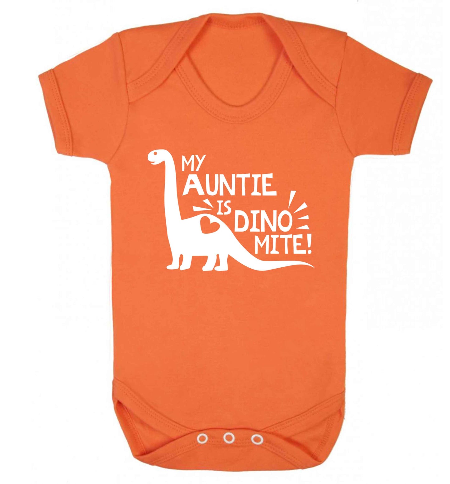 My auntie is dinomite! Baby Vest orange 18-24 months