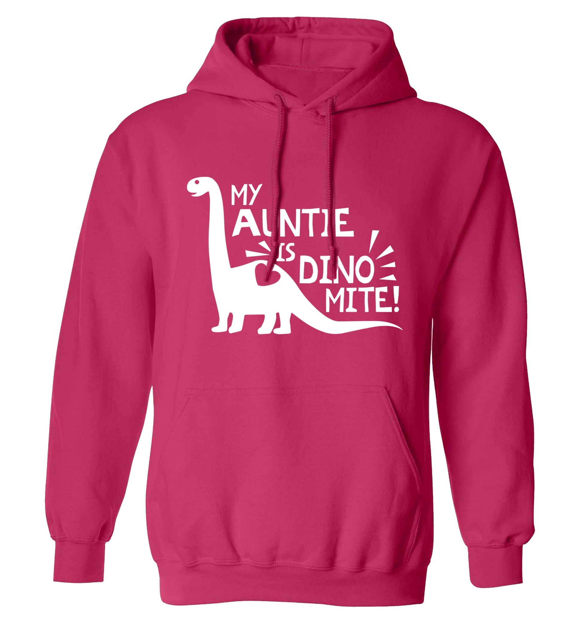 My auntie is dinomite! adults unisex pink hoodie 2XL