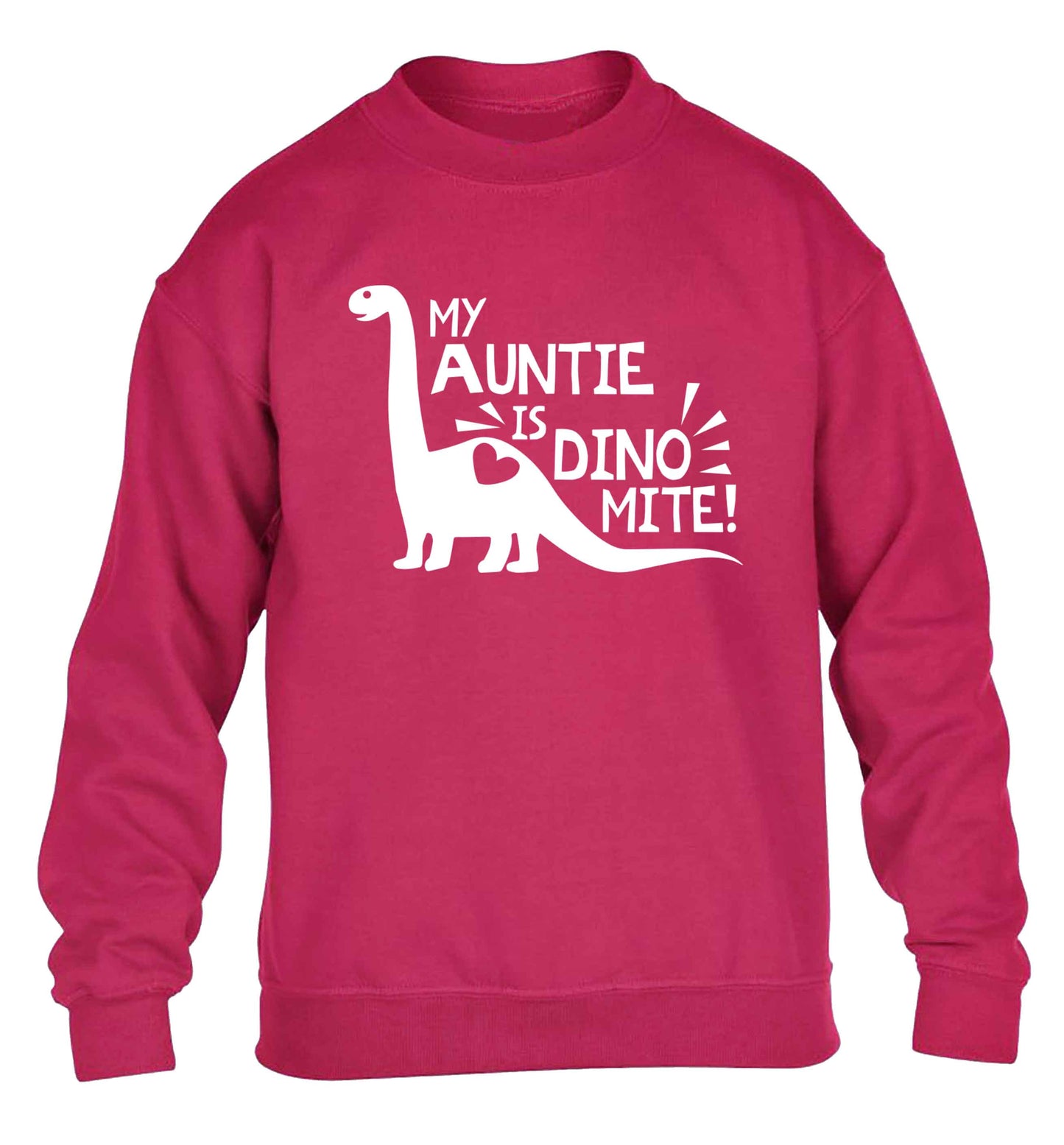 My auntie is dinomite! children's pink sweater 12-13 Years