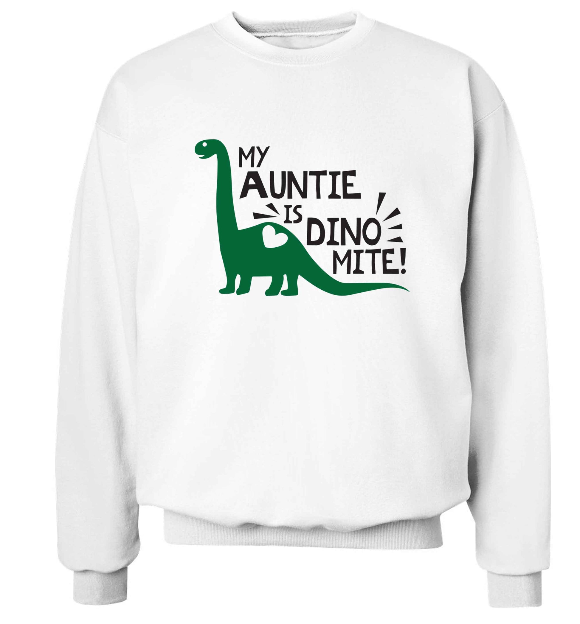 My auntie is dinomite! Adult's unisex white Sweater 2XL