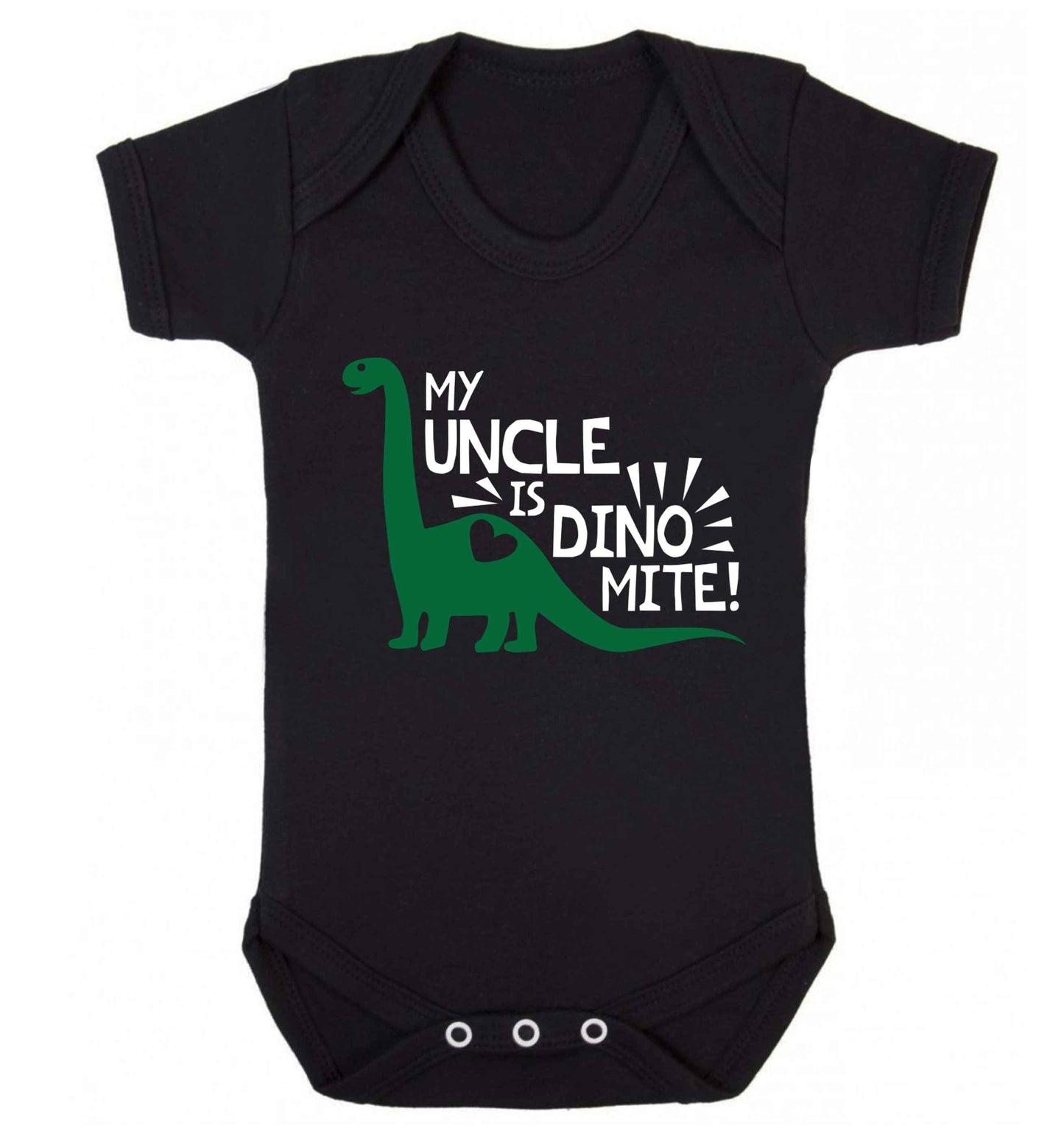 My uncle is dinomite! Baby Vest black 18-24 months