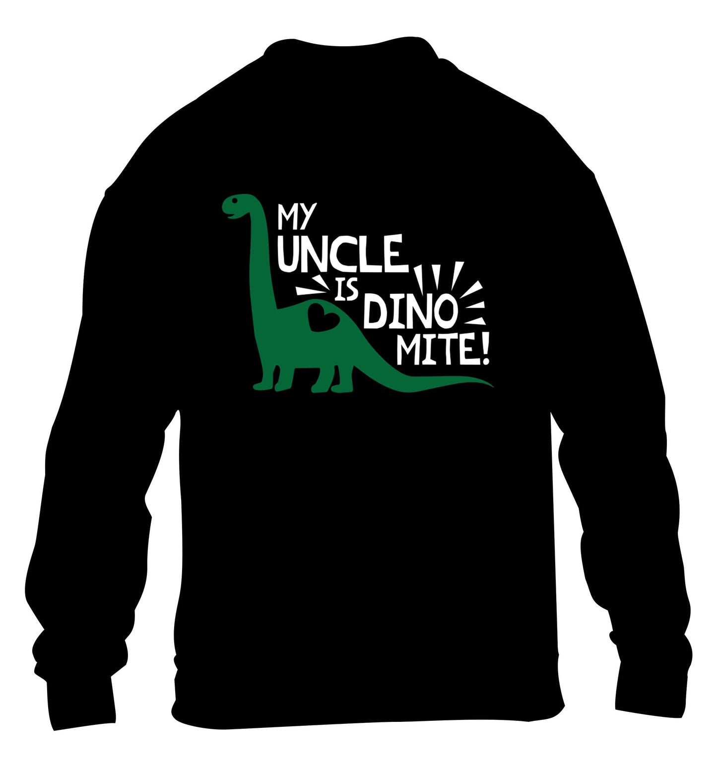 My uncle is dinomite! children's black sweater 12-13 Years