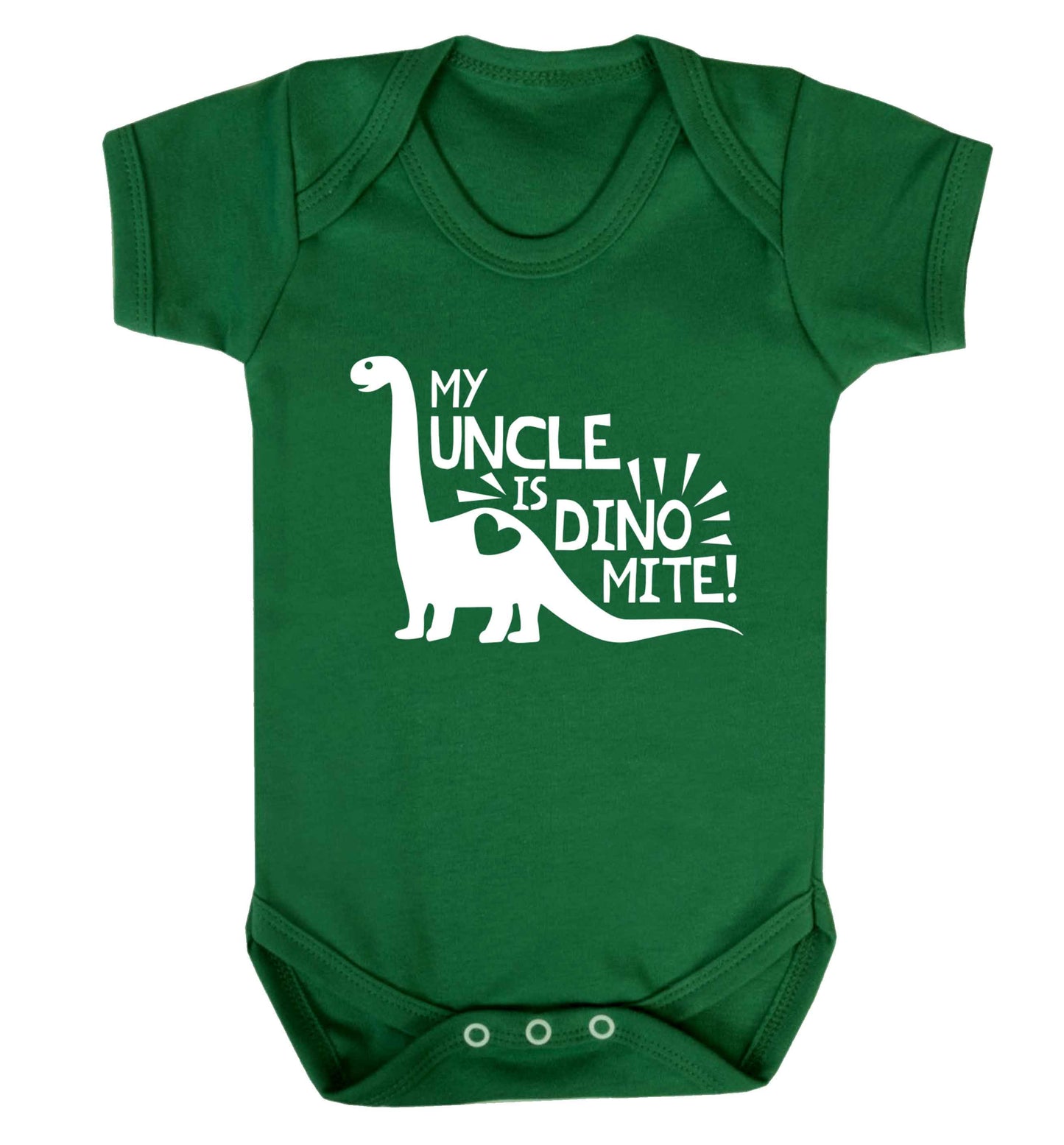 My uncle is dinomite! Baby Vest green 18-24 months