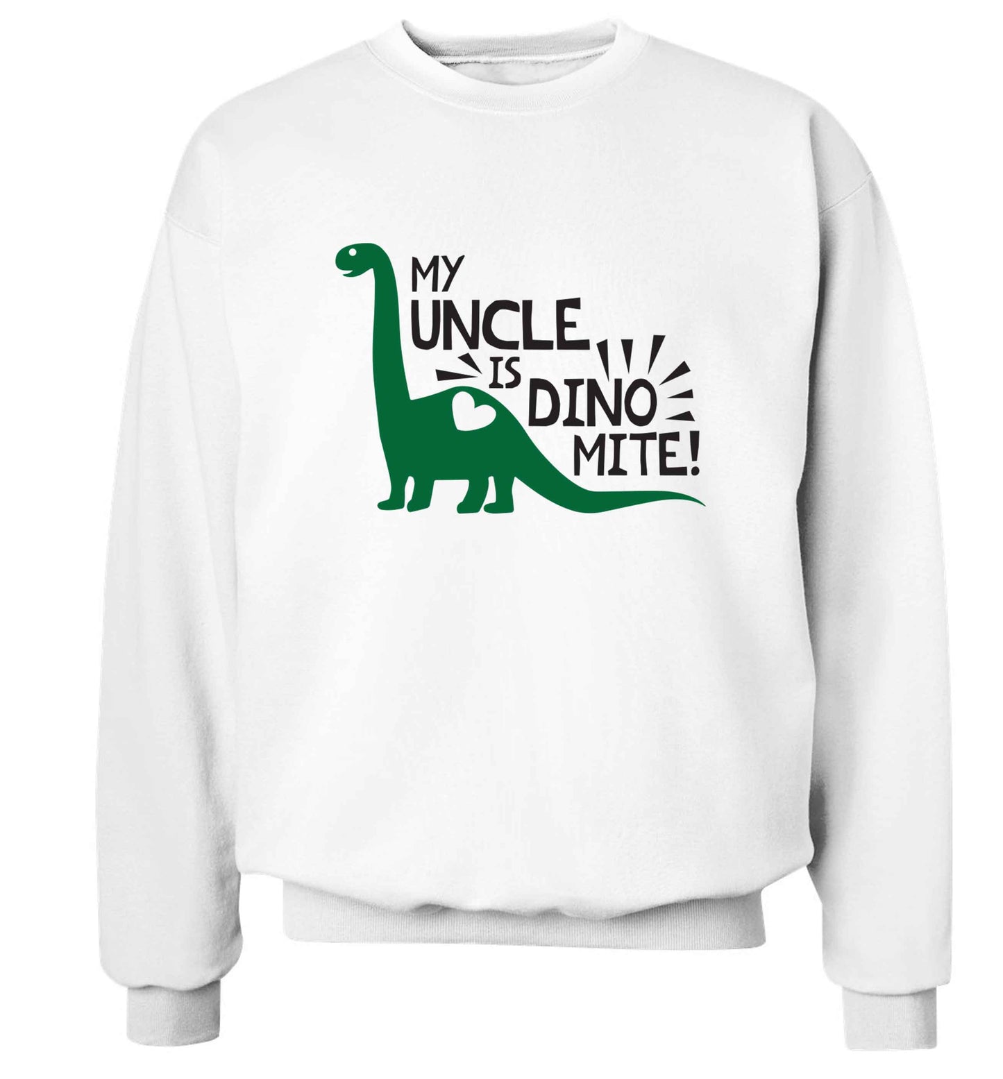 My uncle is dinomite! Adult's unisex white Sweater 2XL