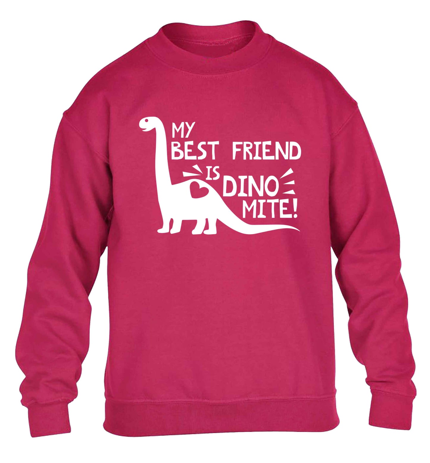 My best friend is dinomite! children's pink sweater 12-13 Years